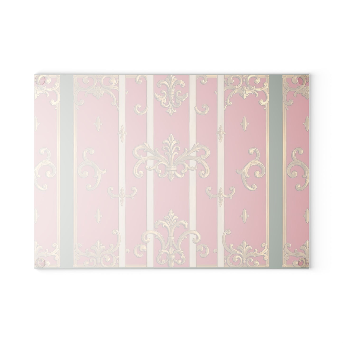 Elegant Pink Baroque Glass Cutting Board, Kitchen Decor, Gift for Chef, Housewarming, Wedding, Culinary Art, Cooking Accessory