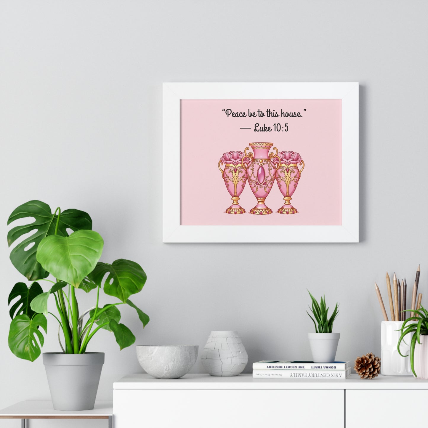 Framed Scripture Art Print, Inspirational Wall Decor, Home Blessing, Gift for Housewarming, Religious Wall Art - 10:5