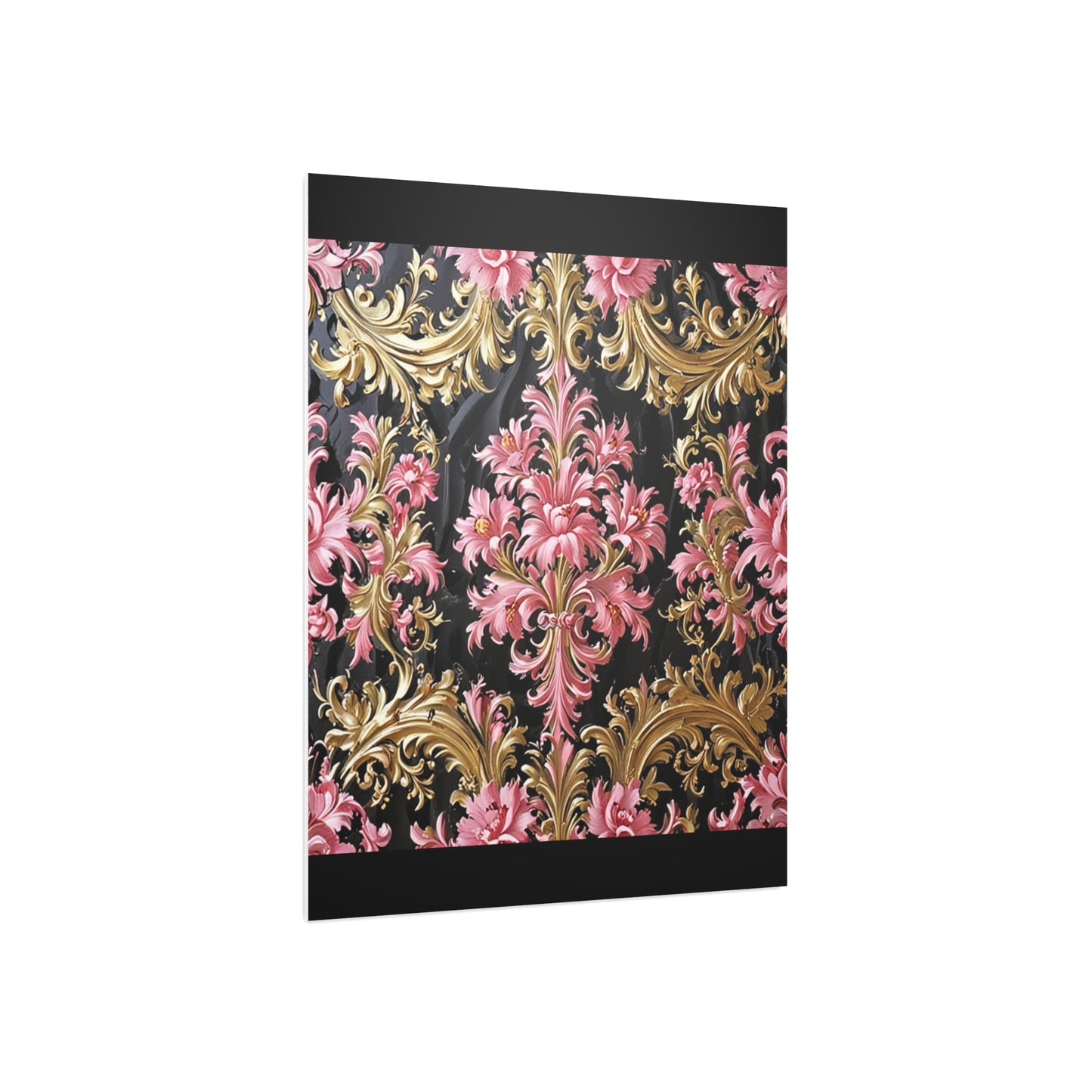 Elegant Floral Foam Board | Decorative Wall Art, Home Decor, Wedding Decor, Party Backdrop - Black & Pink Oil Painting Style Rococo