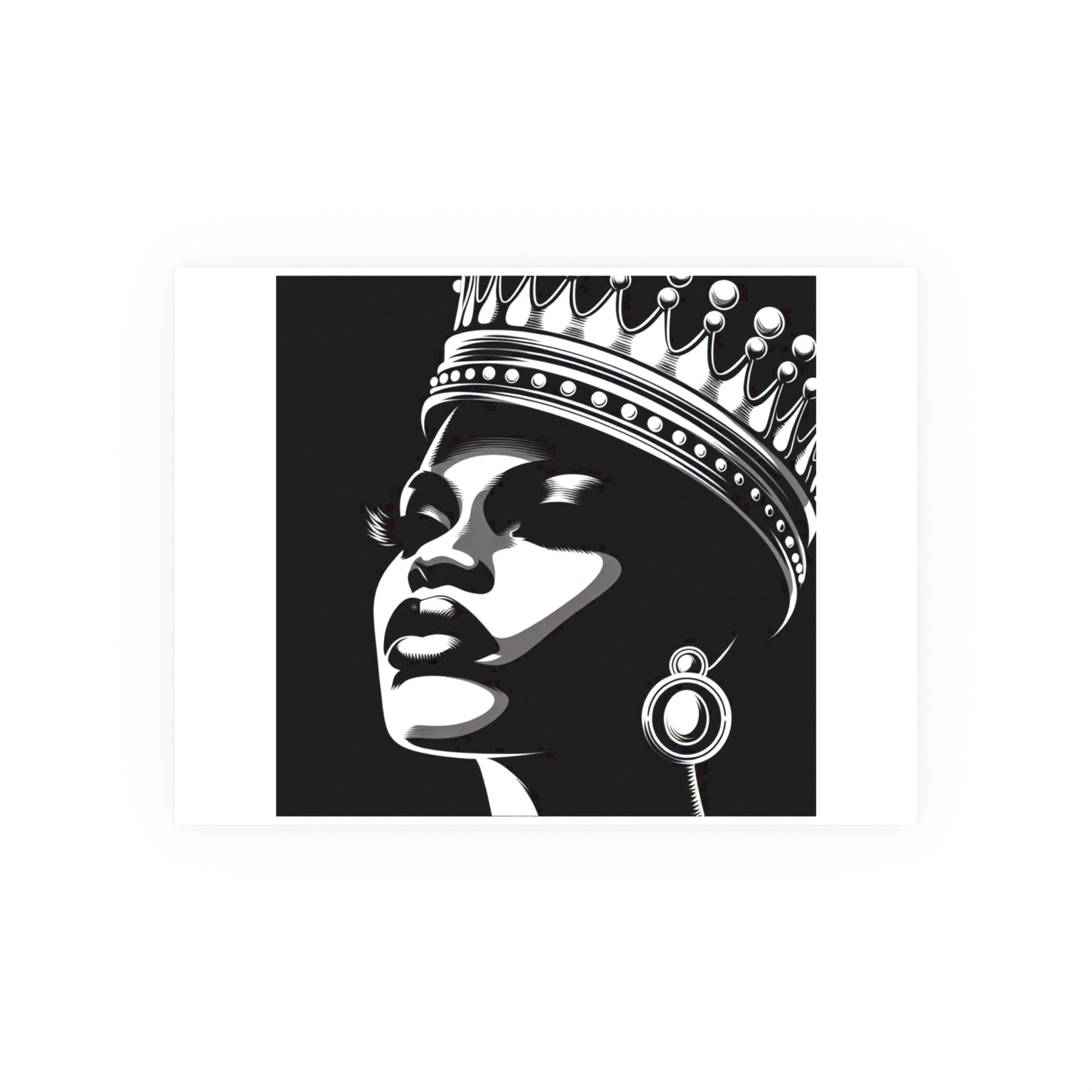Elegant Crowned Queen Poster - Black & White Art Print, Wall Decor, Home Aesthetic, Gift Idea, Birthday, Celebrations