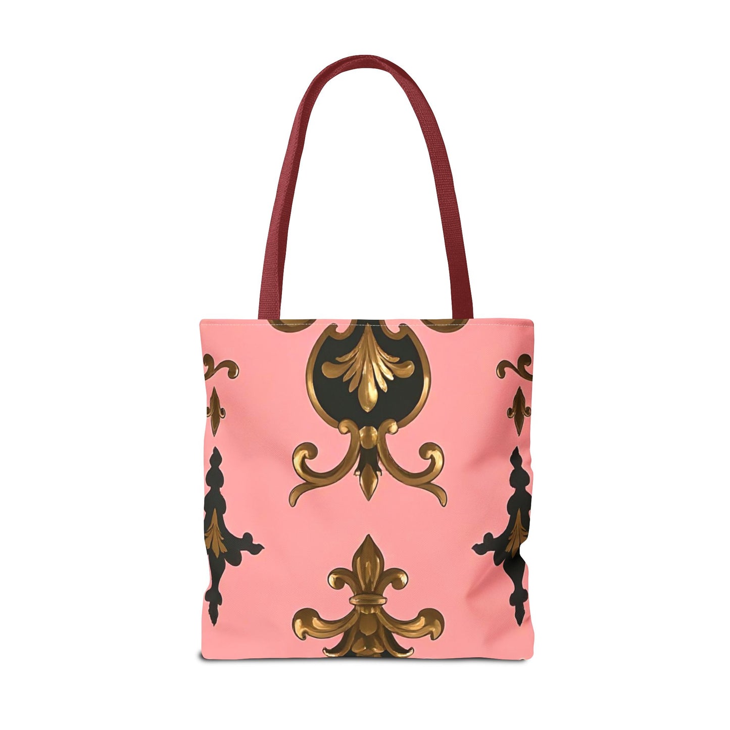 Elegant Patterned Tote Bag - Chic Carry-All for Everyday Use, Fashion Accessory - Pink, Black & Gold Rococo