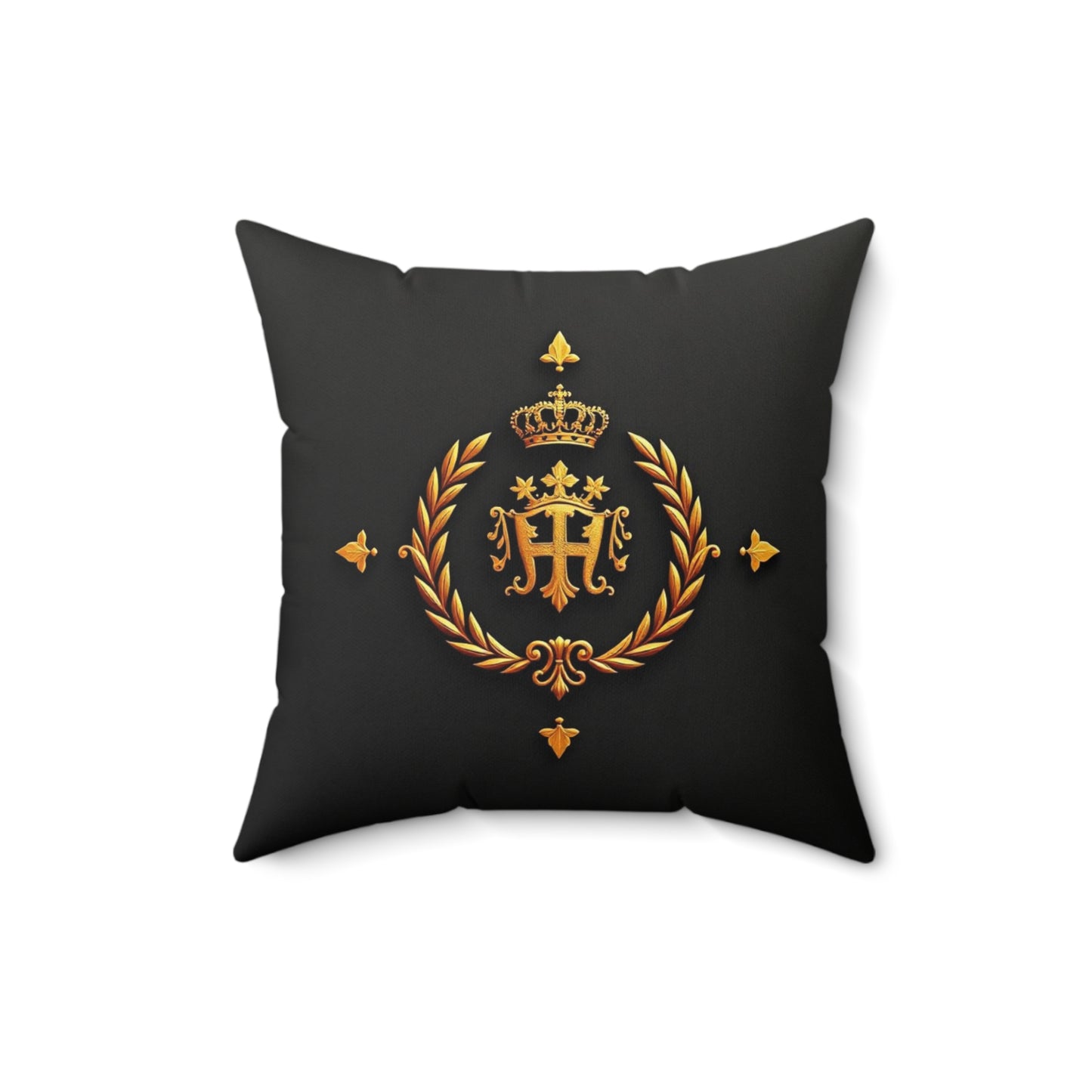 Royal Faux Suede Pillow, Elegant Home Decor, Luxury Cushion, Housewarming Gift, Personalized Accent Pillow - Gold Crest