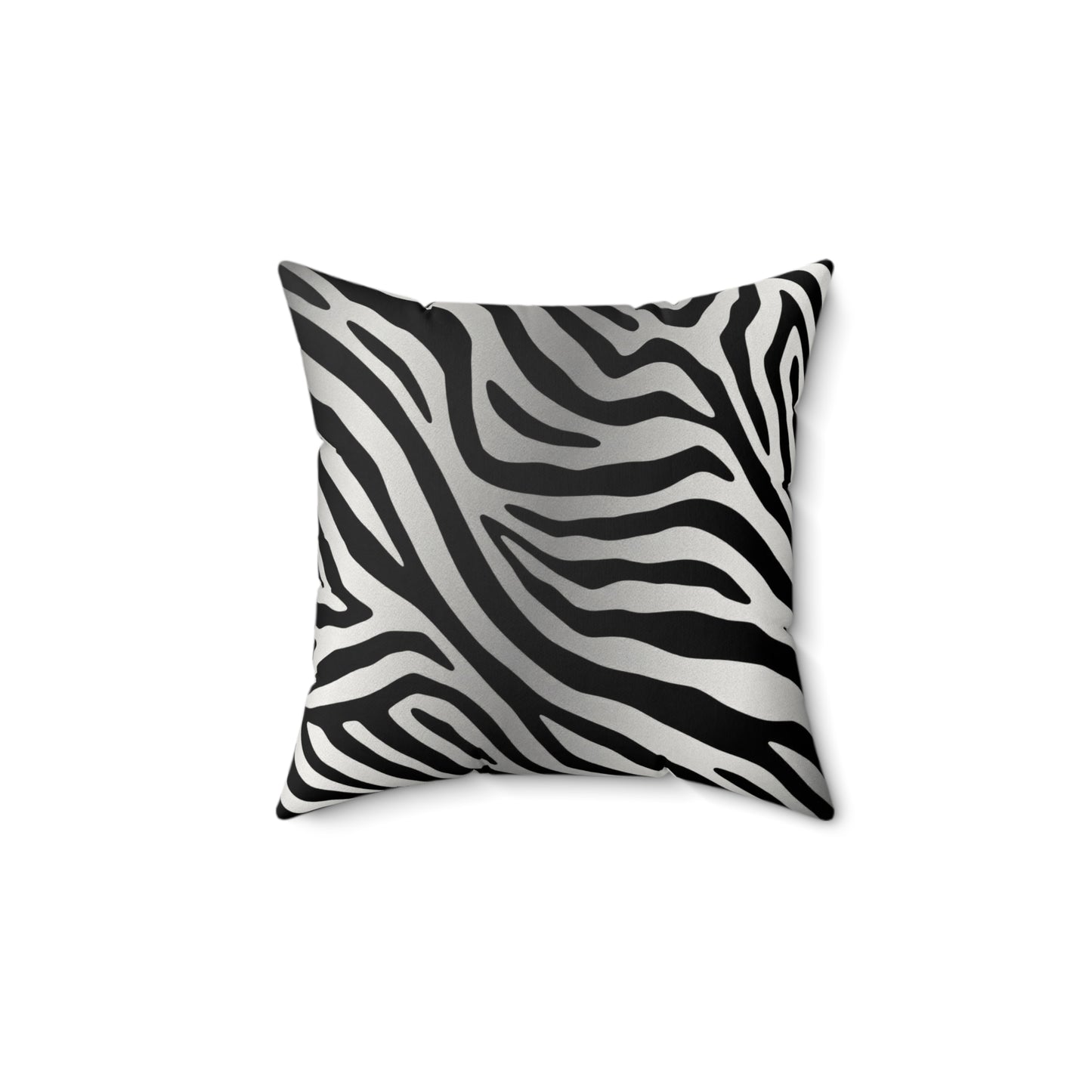 Stylish Faux Suede Zebra Stripe Pillow - Modern Home Decor Accent - Silver