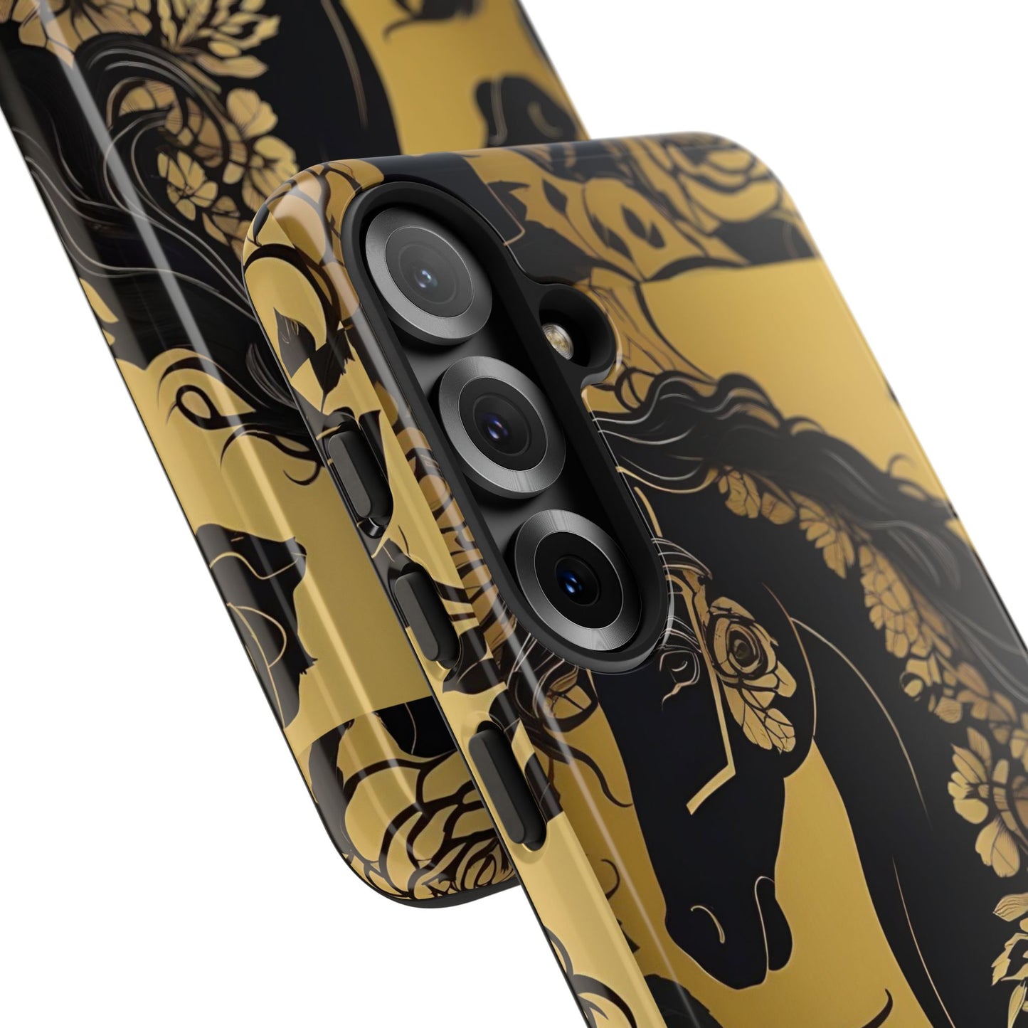 Phone Case - Elegant Horse & Roses Design