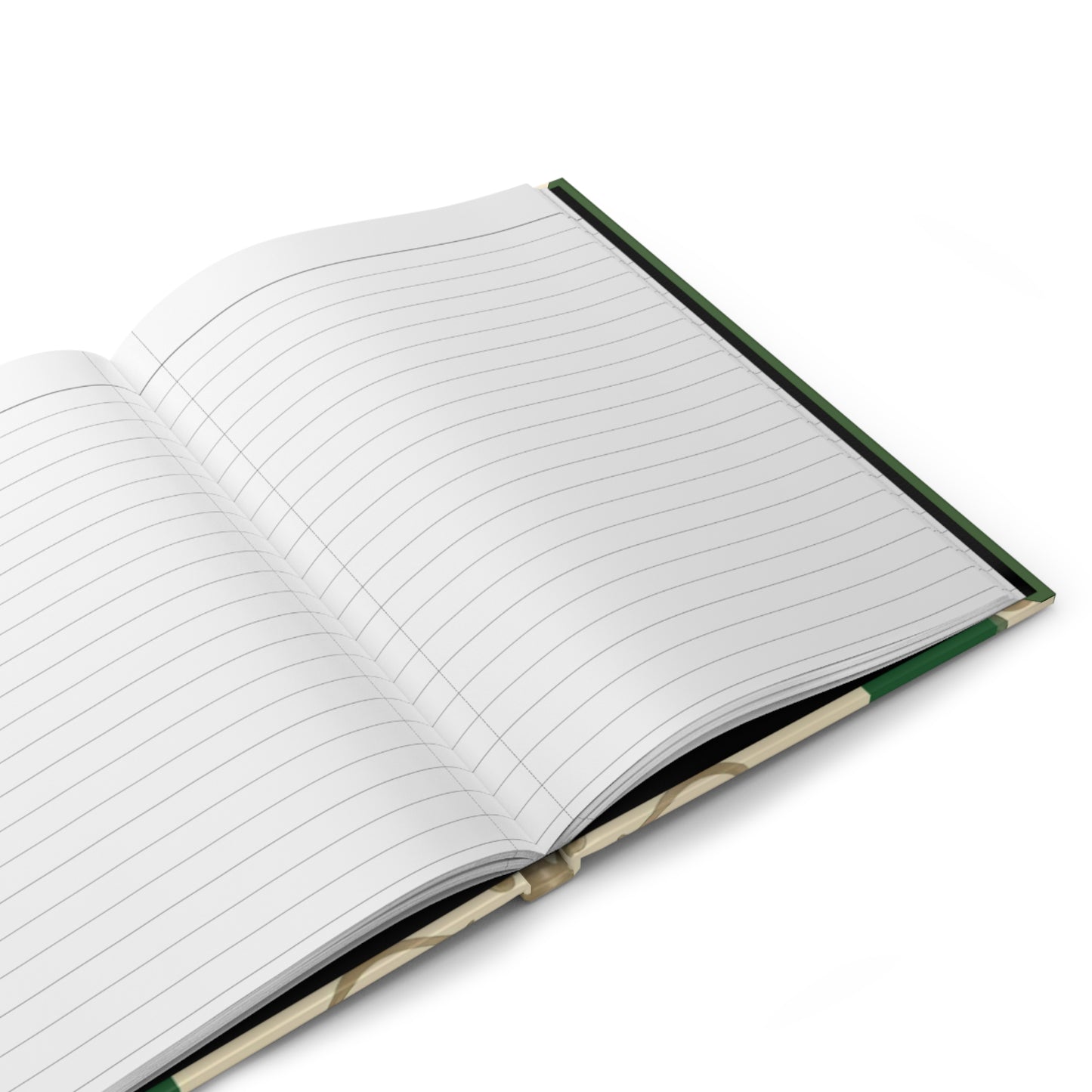 Elegant Floral Motif Hardcover Journal - Stylish Writing Notebook - Green Border Roses & Damask