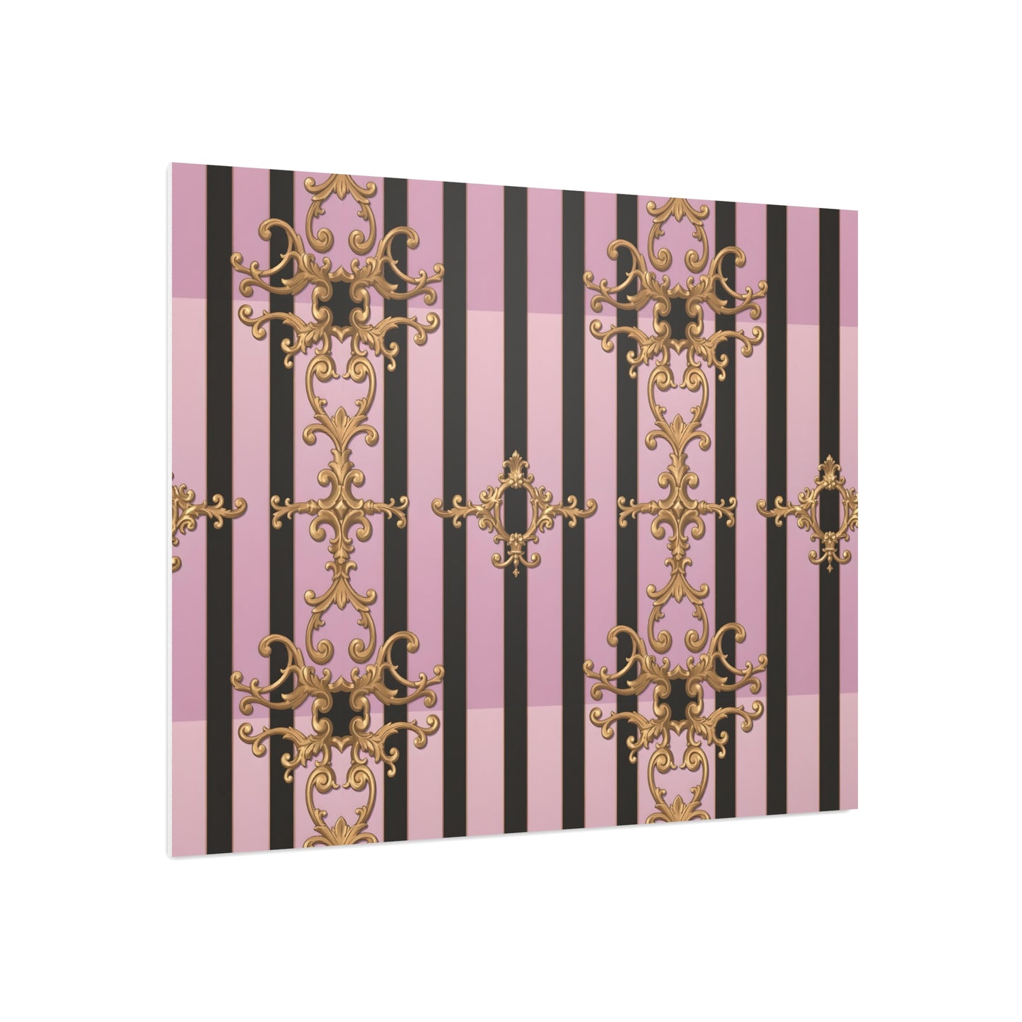 Elegant Decorative Foam Board | Wall Art, Home Decor, Office Accent, Gift Idea, Event Decoration - Lavender Ombre Striped Gold Baroque