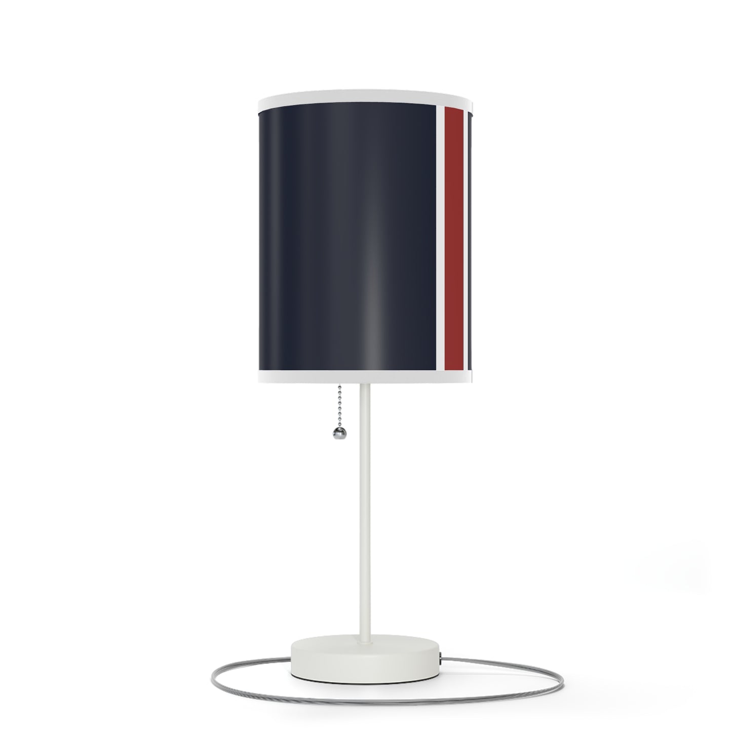 Lunar Midnight & Red-White Striped Stylish Table Lamp, Modern Home Decor, Bedroom Lighting, Unique Gift for Her, Desk Illumination