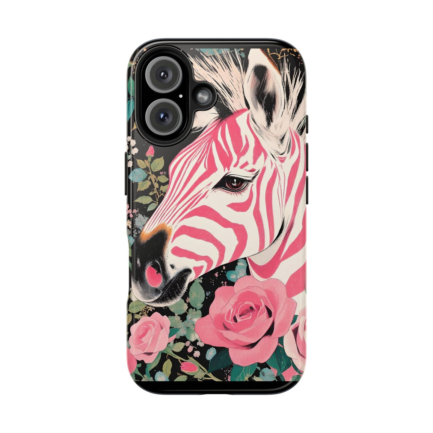 Pink Zebra Tough Phone Case - Trendy Floral Design for Animal Lovers