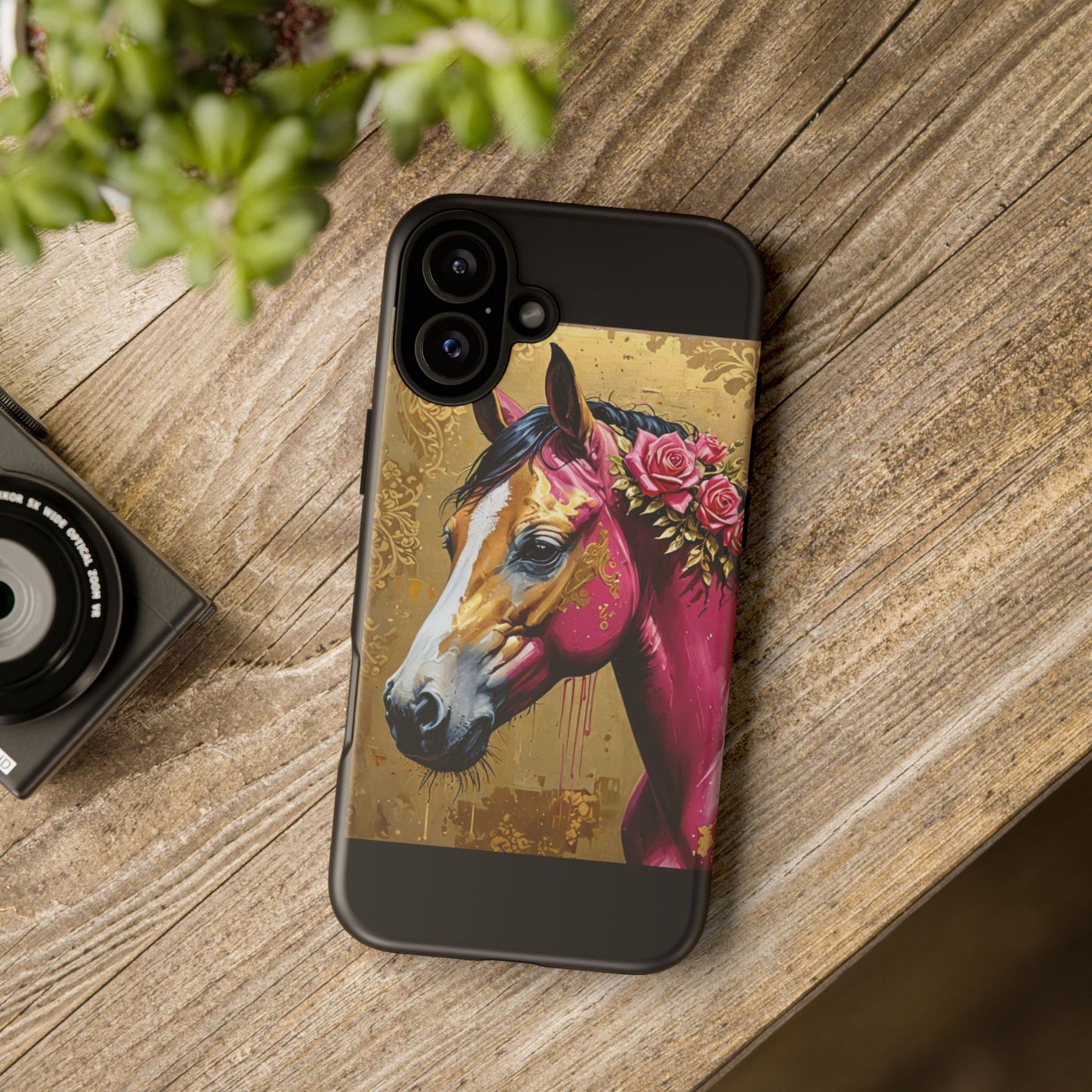 Phone Case - Elegant Horse Damask Design