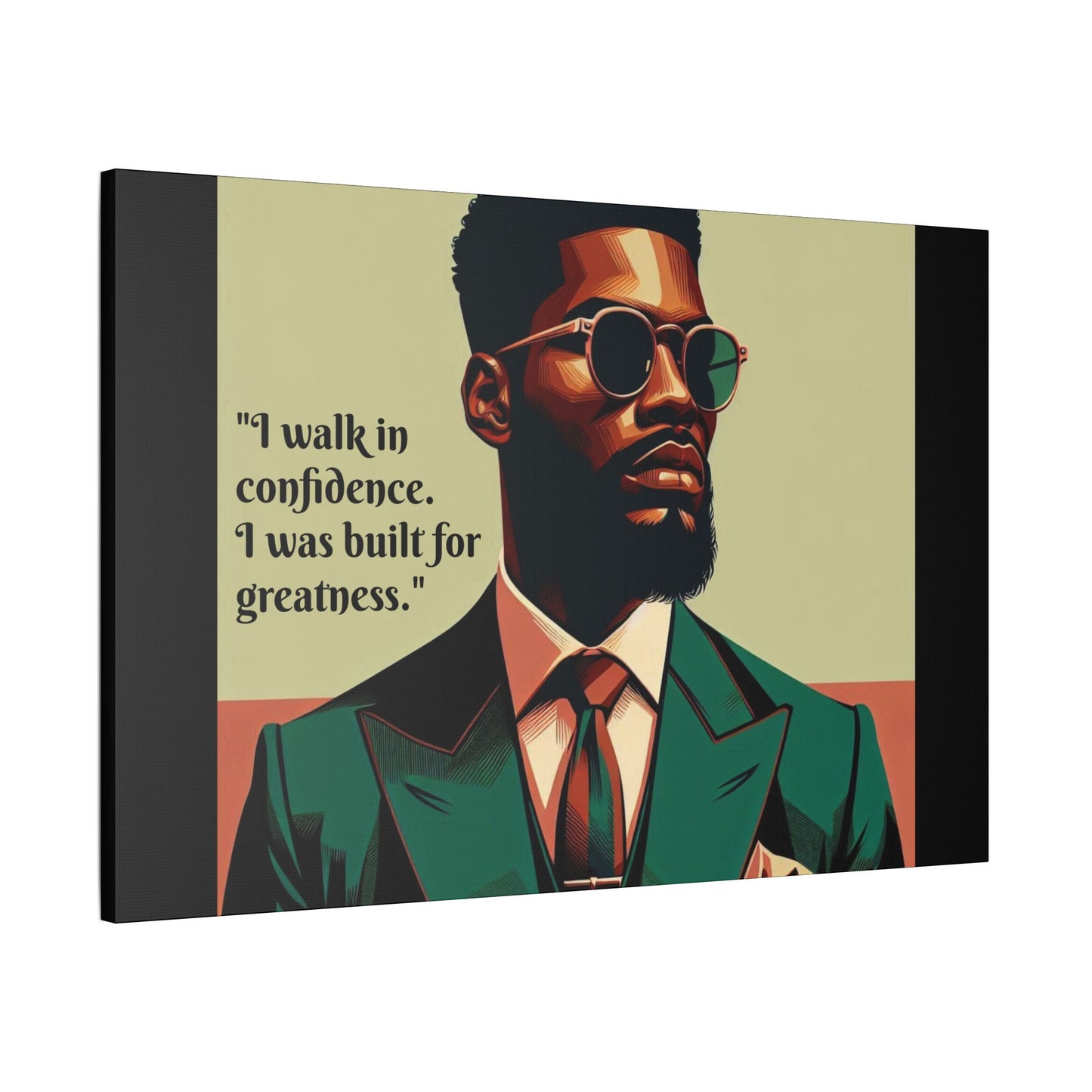 Afro Art Print Canvas, Wall Decor, Satin Stretched Canvas, African American Art, Office Decor, Home Decor - Built For Greatness