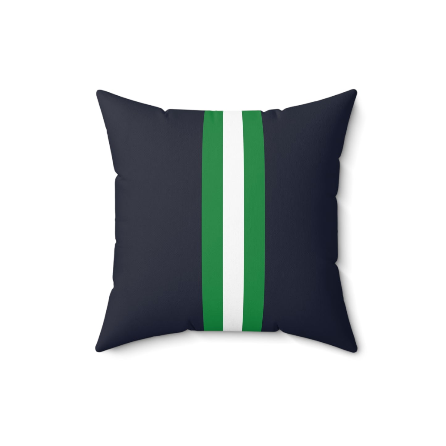 Lunar Midnight & Green-White Striped Modern Stripe Decorative Throw Pillow, Home Decor, Living Room Accent, Gift for Her, Stylish Cushion