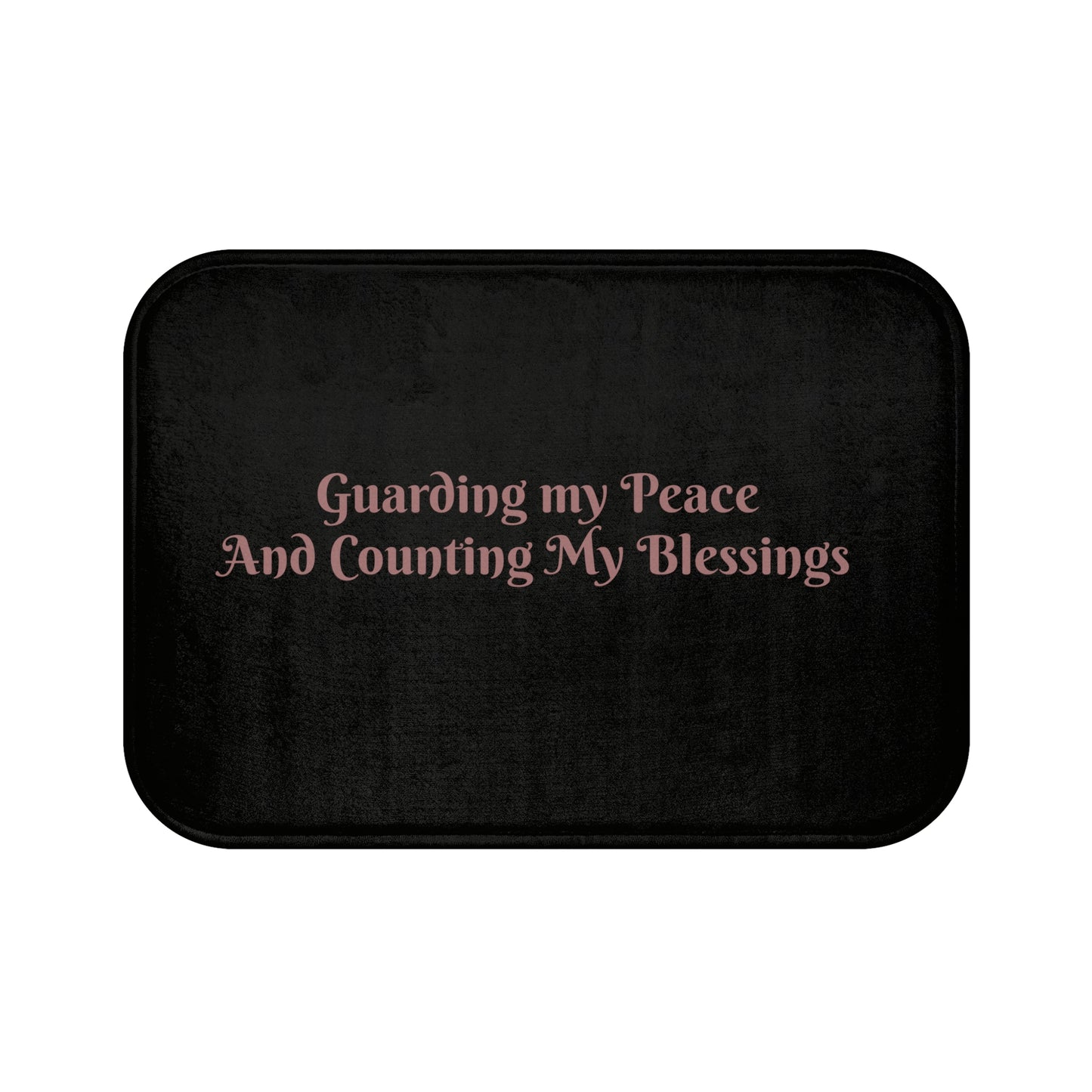 Inspirational Bath Mat - "Guarding my Peace and Counting My Blessings" - Cozy Bathroom Decor, Self-Care Gift, Spa Experience