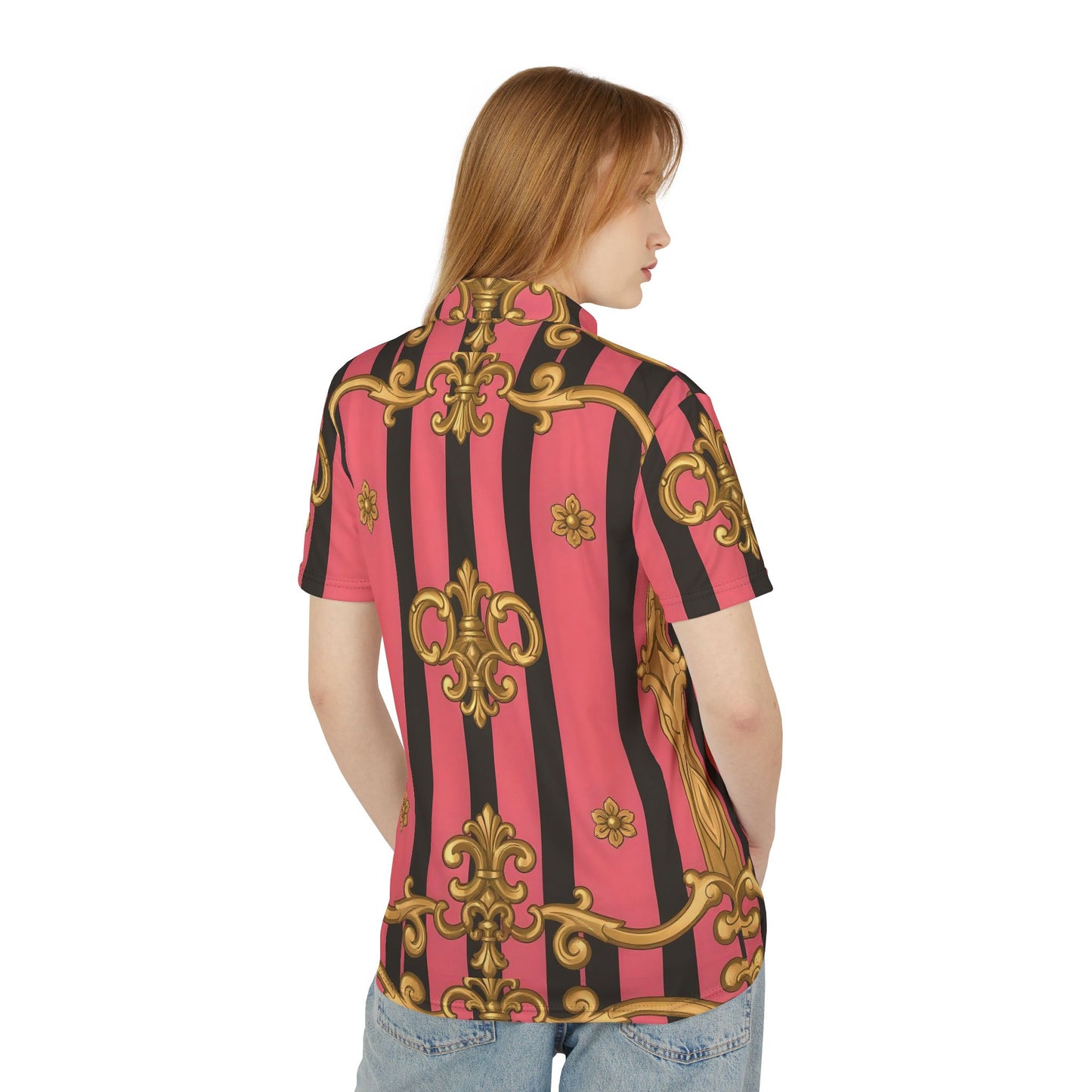 Vibrant Baroque Polo Shirt, Stylish Casual Wear, Summer Fashion, Gift for Men, Elegant Apparel for All Occasions