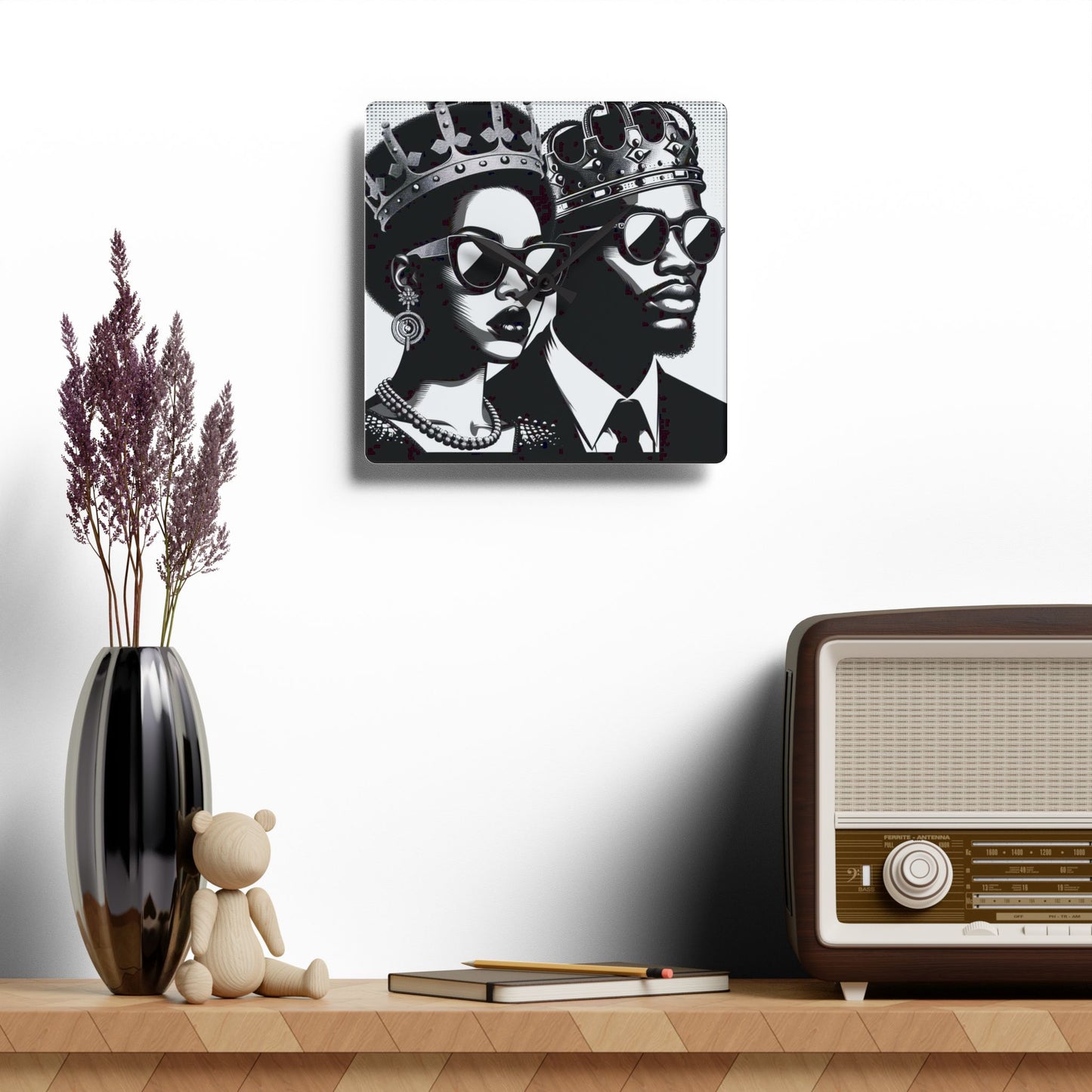 Royalty-Inspired Acrylic Wall Clock - Timeless Decor for Home, Unique Gift for Weddings, Birthdays, Housewarming, Stylish Wall Art