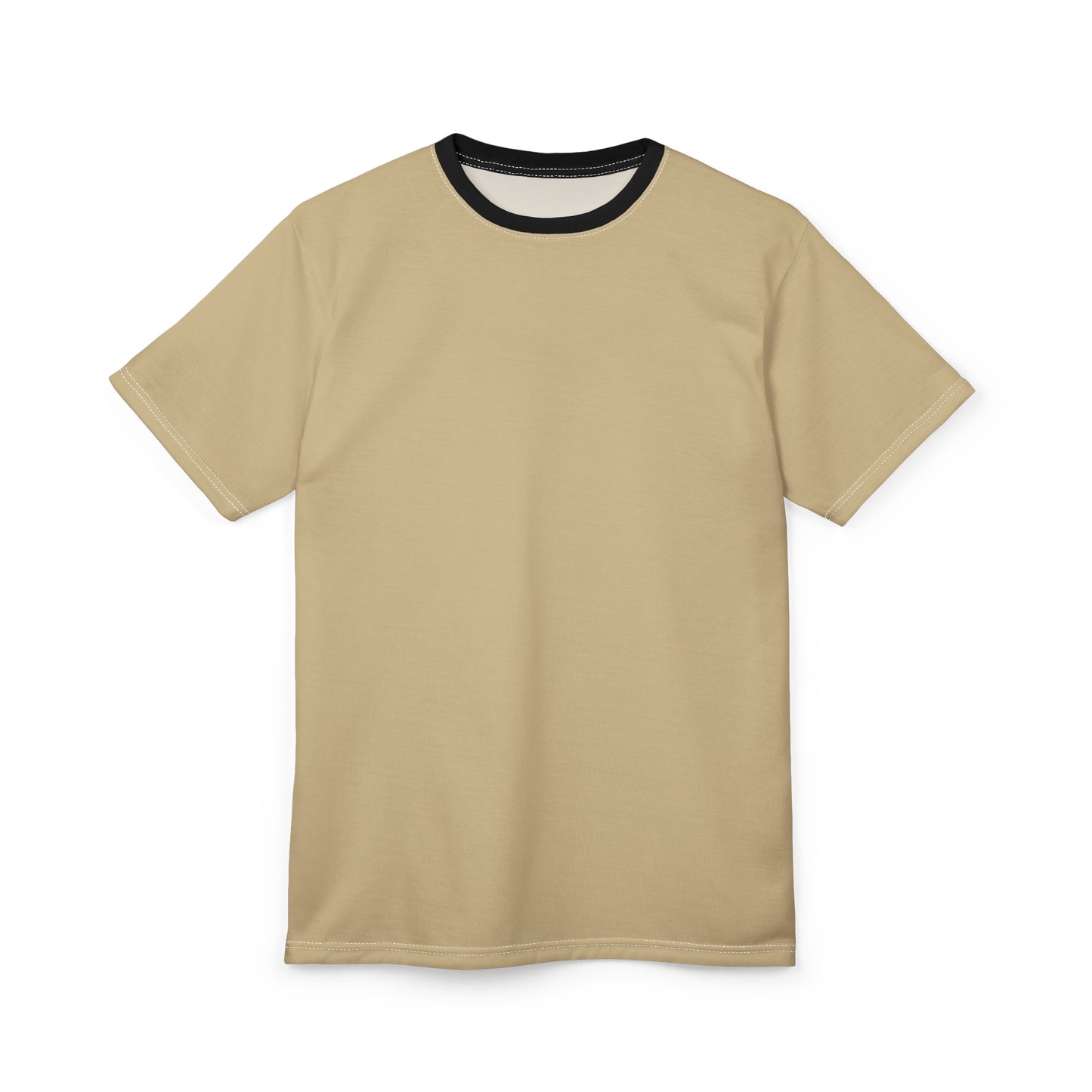 Vanilla Wheat (Black Collar) Stylish Unisex AOP Tee - Perfect for Casual Wear, Gift for Friends, Summer Parties, Unique Fashion Statement, Comfortable
