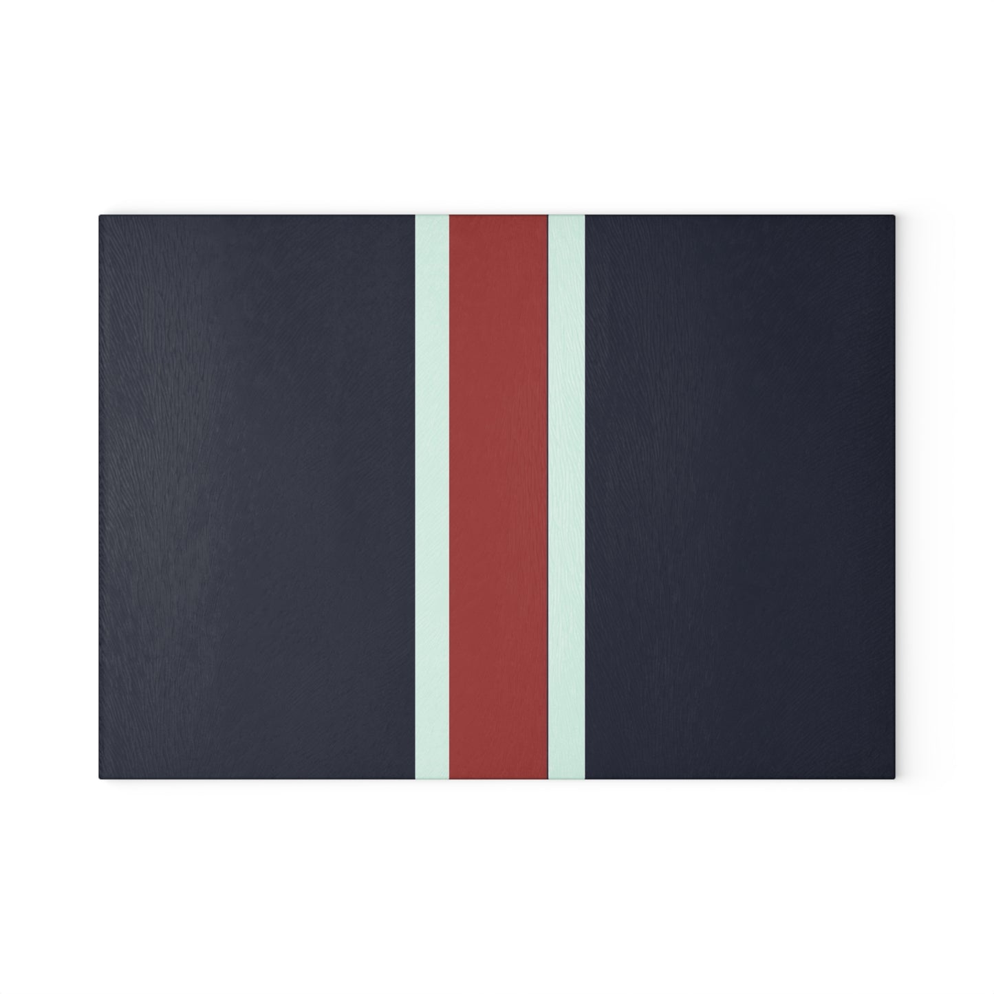 Lunar Midnight & Red-White Striped Stylish Glass Cutting Board – Modern Kitchen Decor, Gift for Housewarming, Wedding, Anniversary
