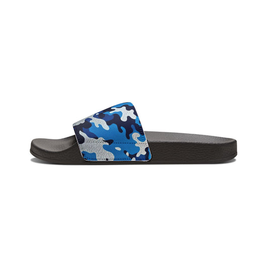 Stylish Men's Removable-Strap Sandals, Casual Footwear, Summer Slides, Gift for Him, Beachwear, Comfortable Sandals - Blue Camo