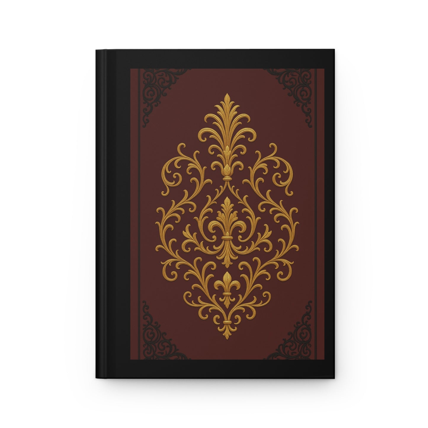 Dusk Burgundy-Black & Gold Baroque Ornate Vintage Hardcover Journal — Gold Baroque Design