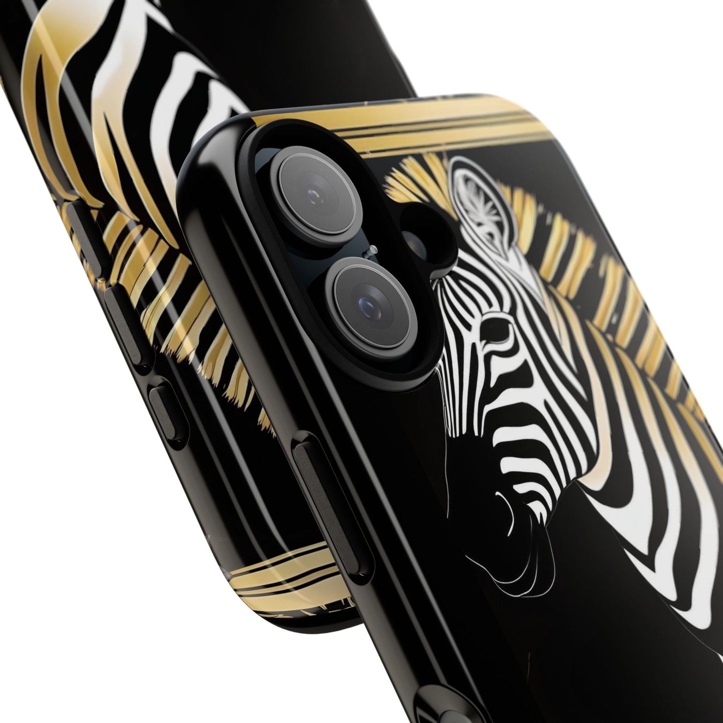 Phone Case - Elegant Zebra & Roses Design