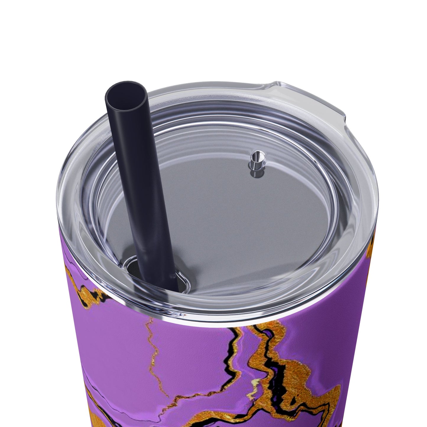 Stylish Marble Lavender Skinny Tumbler, 20oz - Trendy Drinkware for Home, Office, Travel, Gifts, Women, Fashionable Beverages