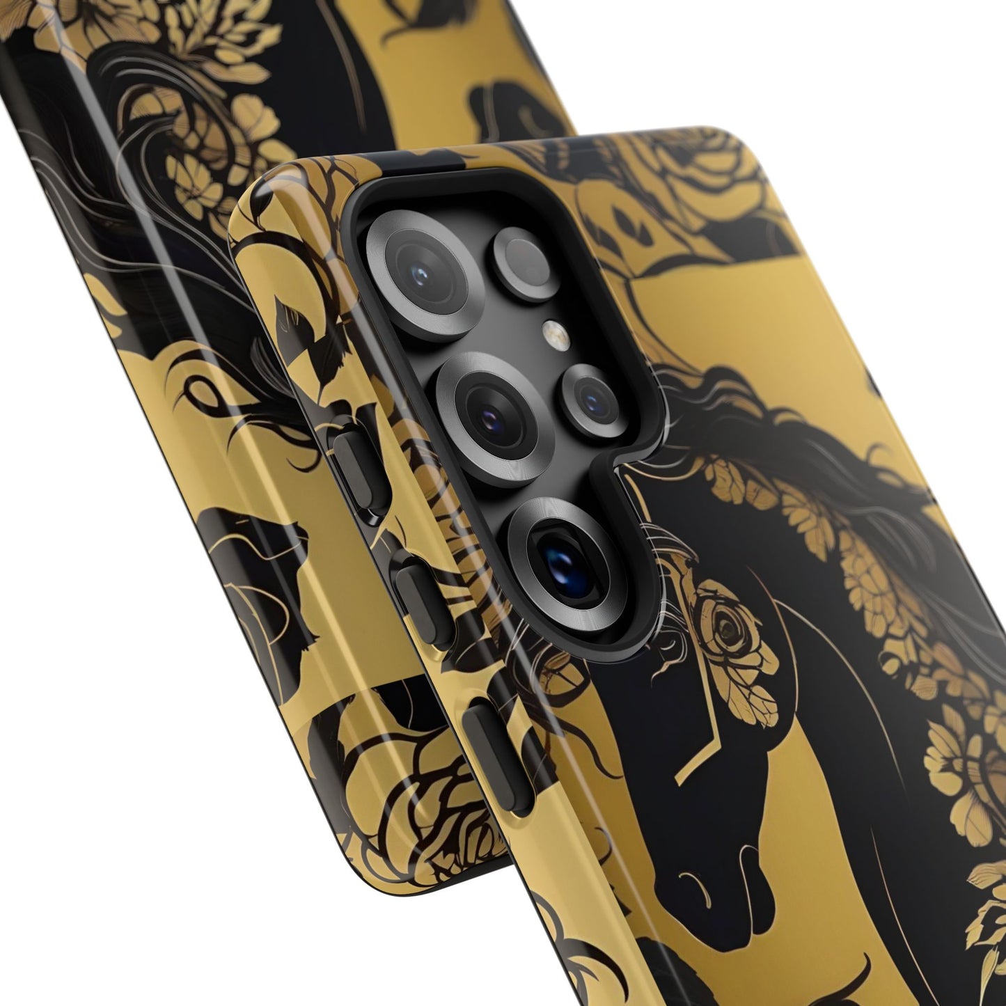 Phone Case - Elegant Horse & Roses Design