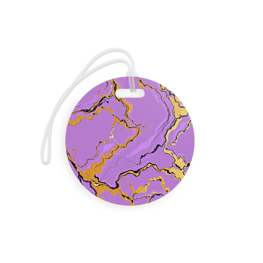 Stylish Luggage Tags - Personalized Travel Accessories | Unique Gift for Travelers, Stylish Tags, Vacation Essentials, Travel Gear - Lavender Marble