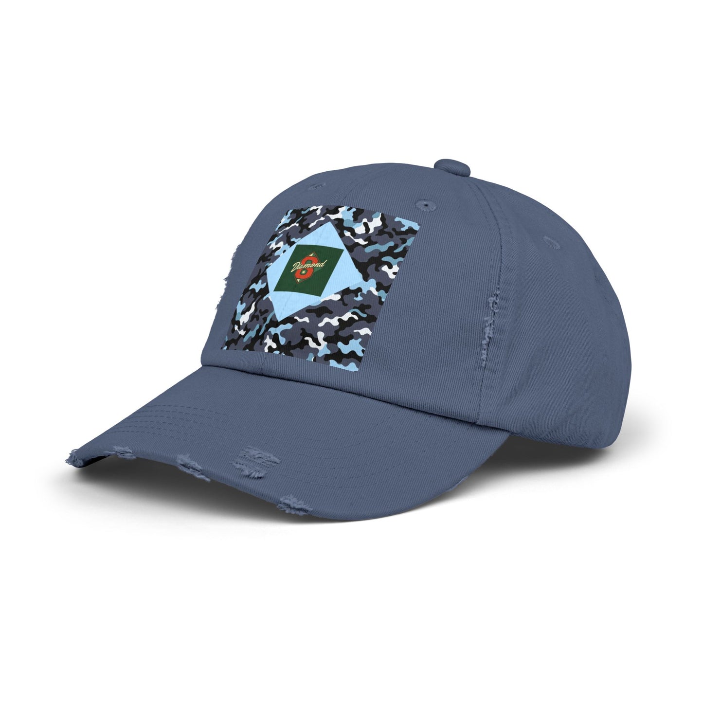 Camouflage Distressed Cap, Casual Hat, Outdoor Gear, Trendy Accessories, Gift for Him/Her - Diamond 8