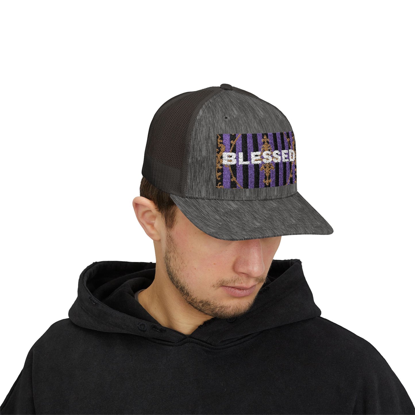 Blessed Snapback Trucker Cap, Casual Hat for Everyday Wear, Perfect Gift for Friends, Outdoor Activities, Spiritual Vibes