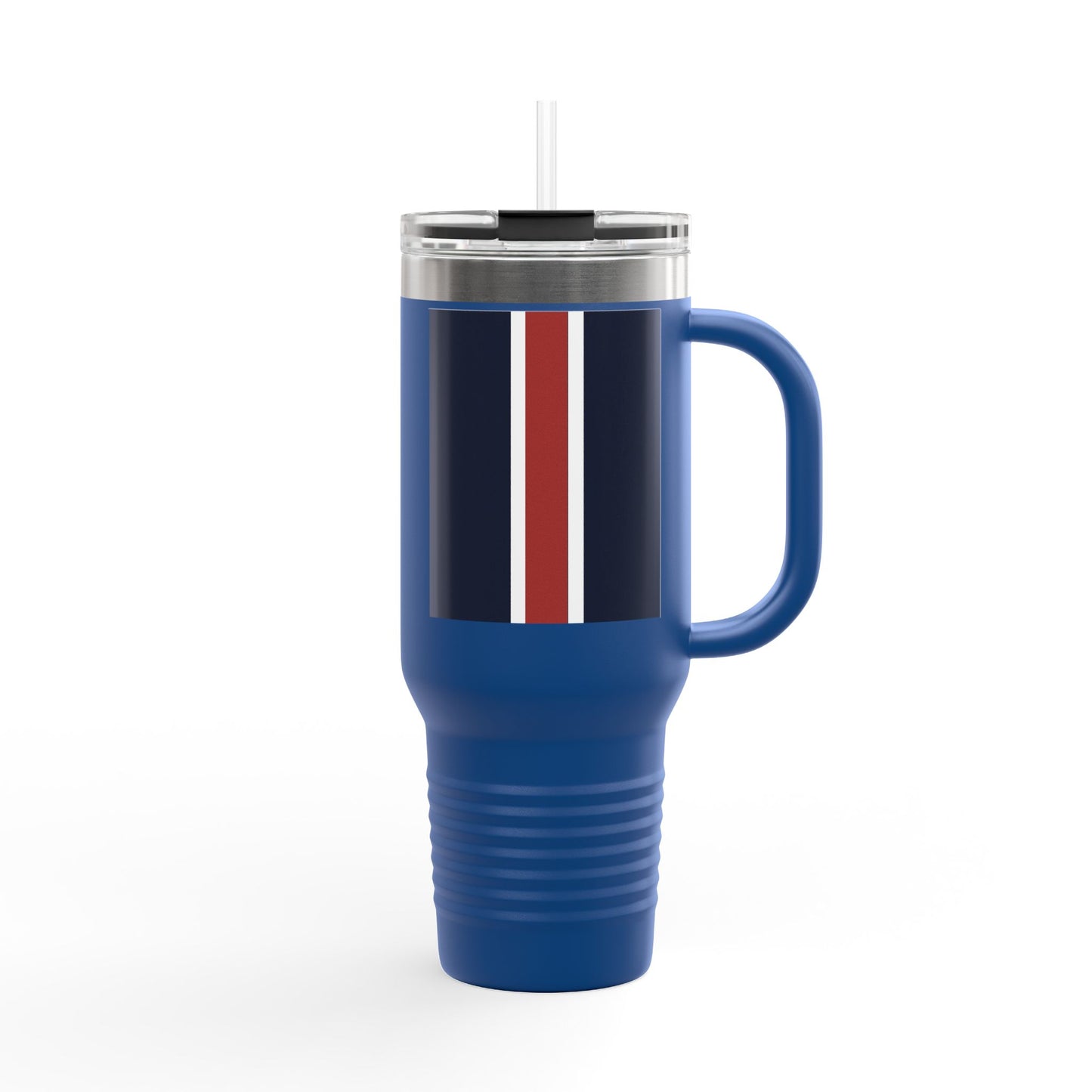 Lunar Midnight & Red-White Striped Stylish Insulated Travel Mug - Perfect for Adventure Seekers | 40oz Hot & Cold Beverage Container