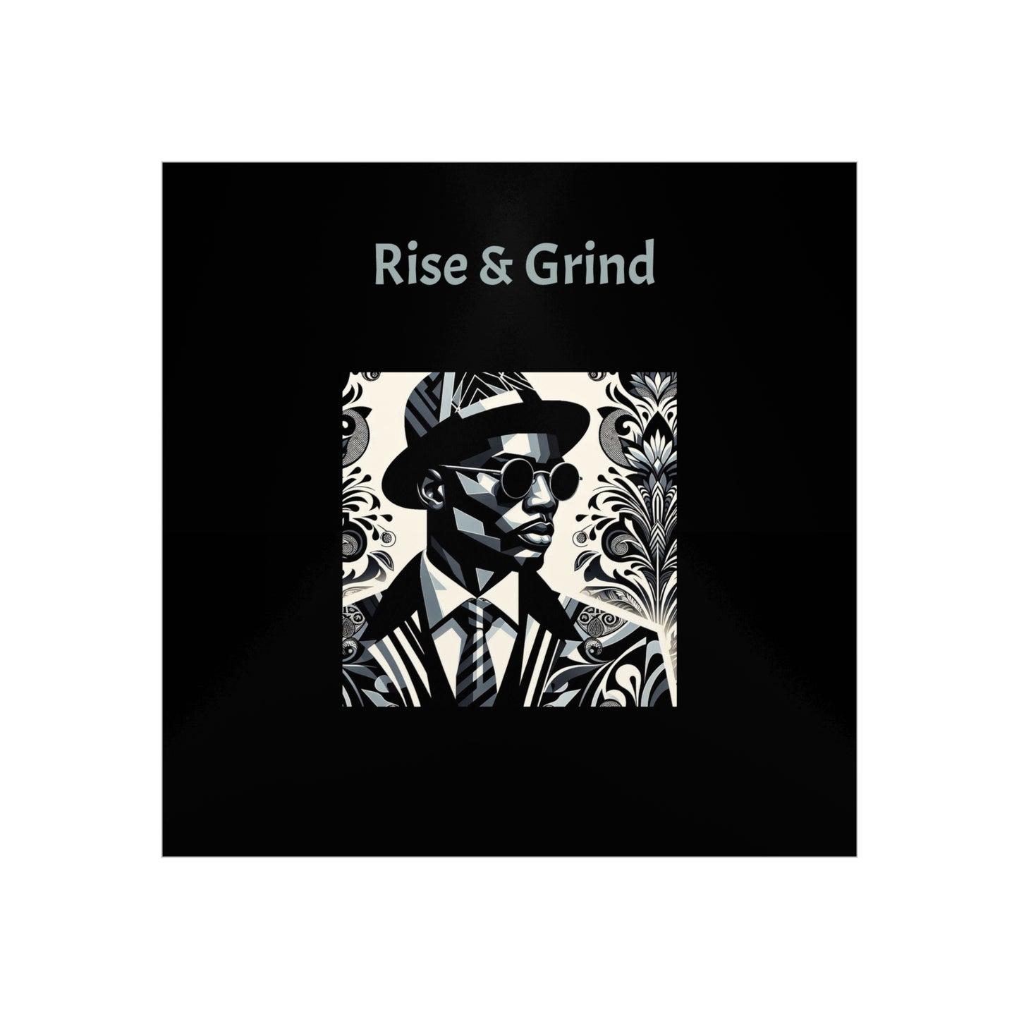 Stylish Wall Art Print, Motivational Home Decor, Office Inspiration, Gift for Entrepreneurs, Rise & Grind Artwork