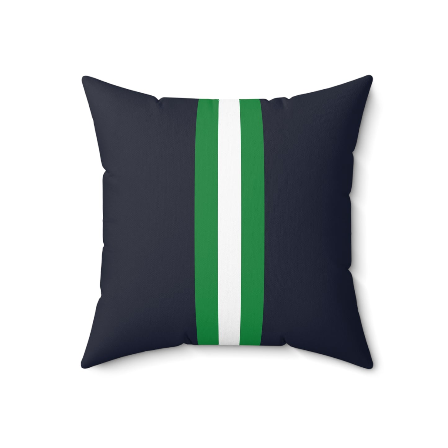 Lunar Midnight & Green-White Striped Modern Stripe Decorative Throw Pillow, Home Decor, Living Room Accent, Gift for Her, Stylish Cushion