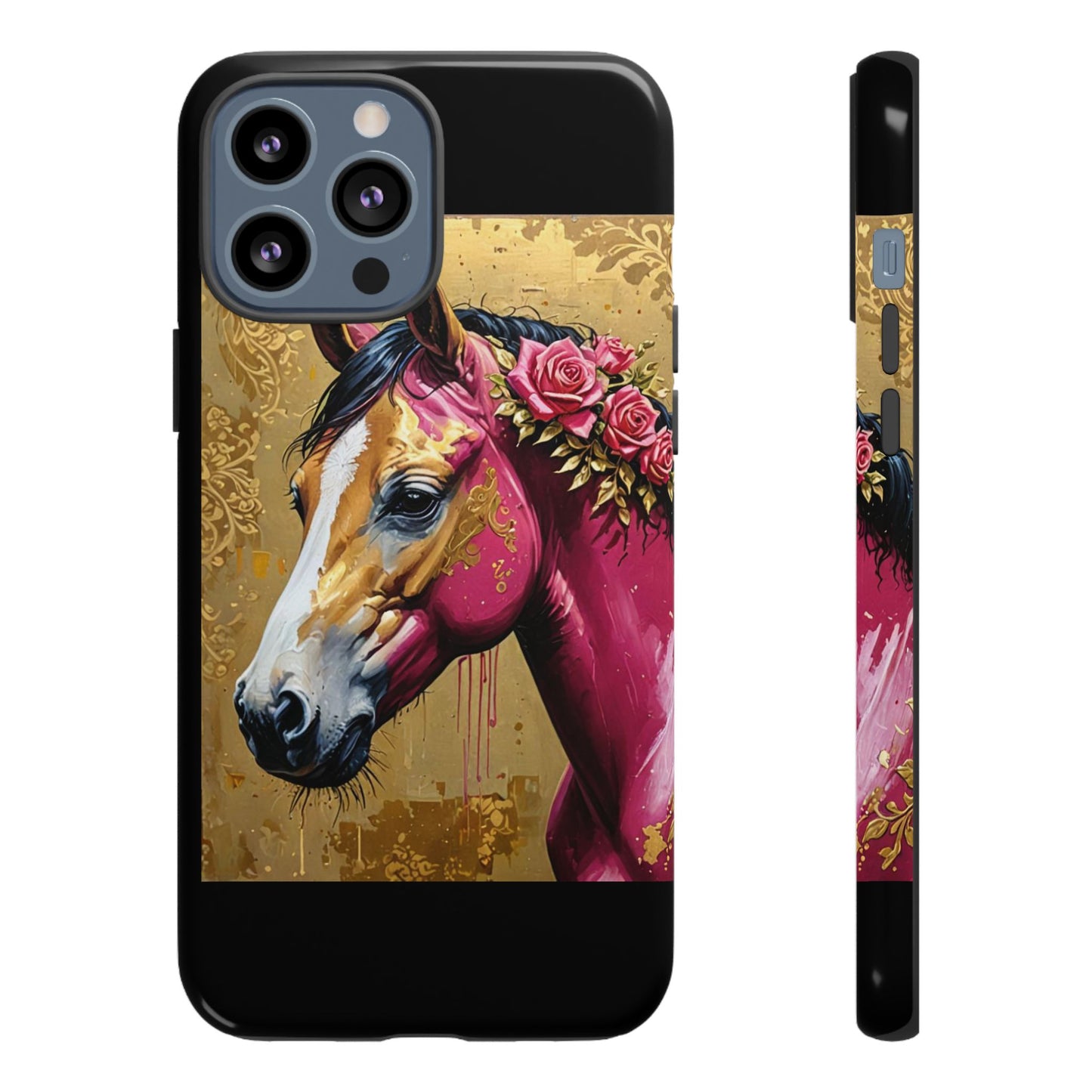 Phone Case - Elegant Horse Damask Design