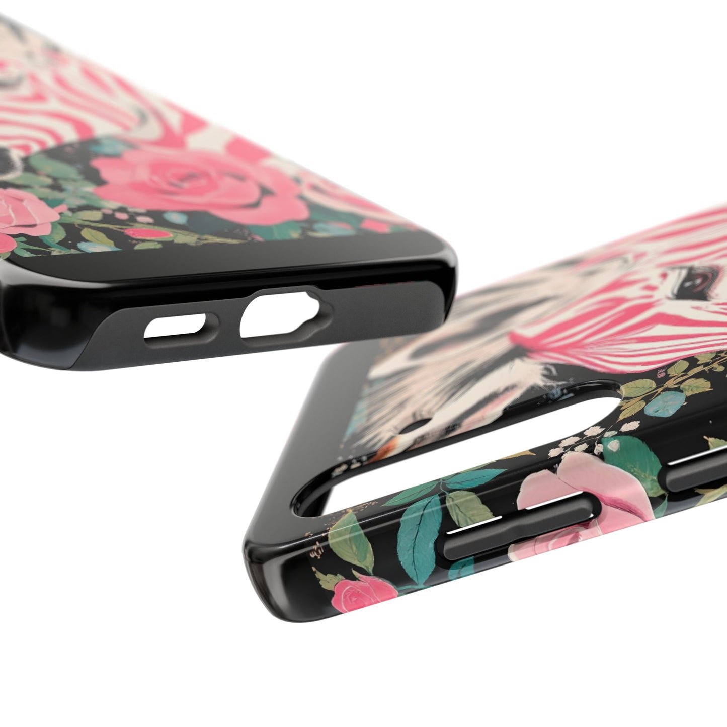 Pink Zebra Tough Phone Case - Trendy Floral Design for Animal Lovers
