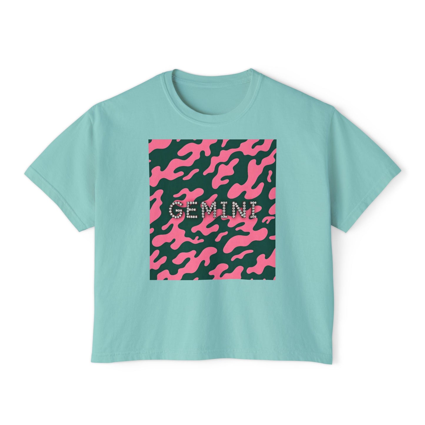 Gemini Camo Women's Boxy Tee - Trendy Astrology Shirt
