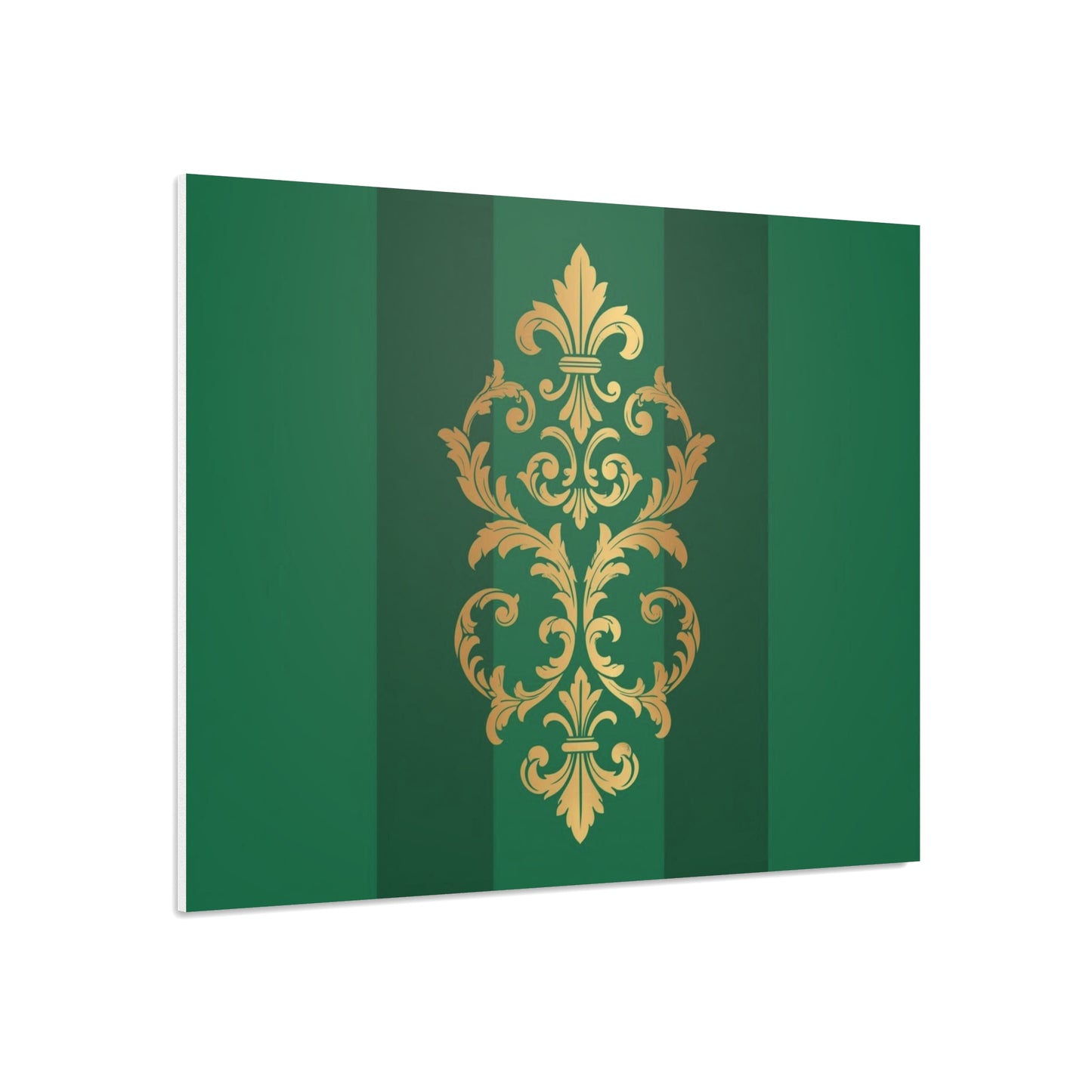 Gold Baroque Green Striped Foam Board Wall Art — Elegant Decorative Plaque