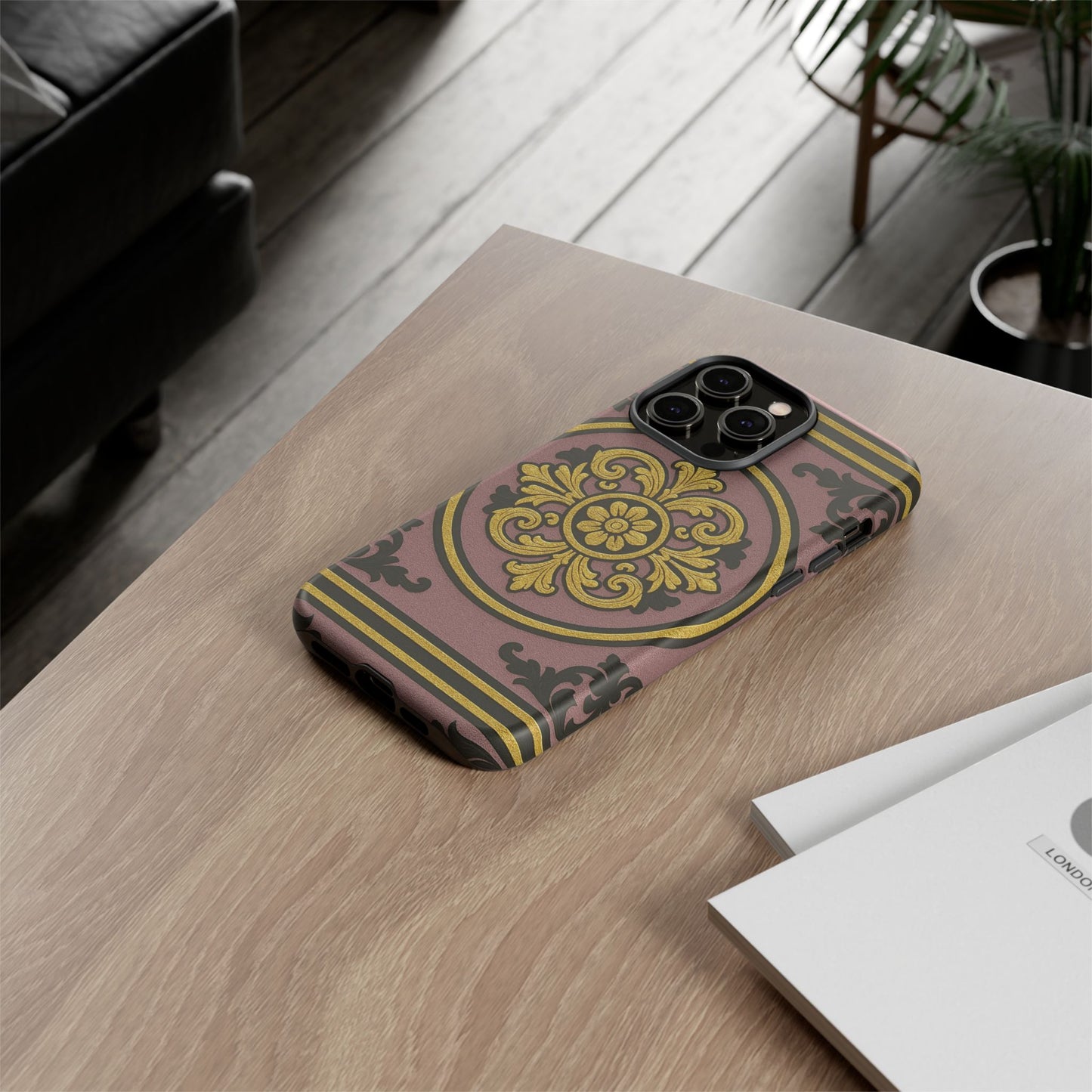Gilded Mauve With Gold-Black Baroque Tough Cases