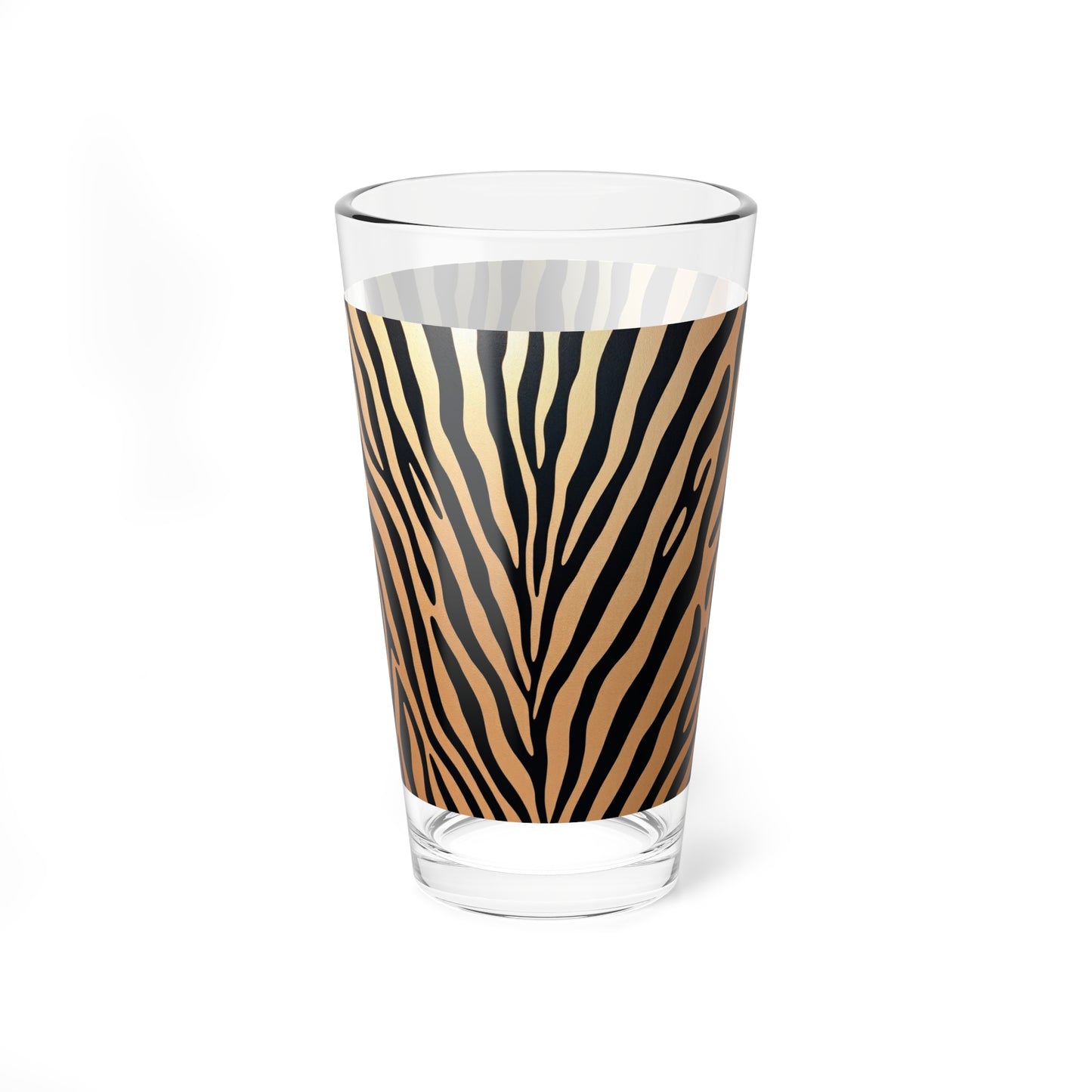Zebra Print Mixing Glass - 16oz Cocktail & Beverage Glassware