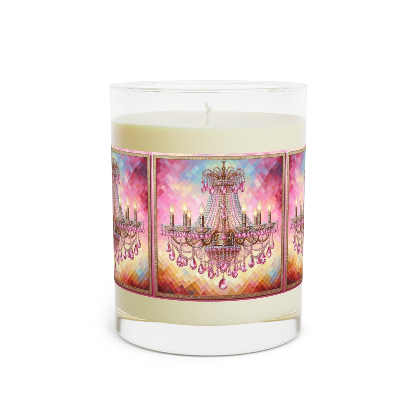 Elegant Chandelier Scented Candle | Aromatherapy, Home Decor, Gift for Her, Birthday, Relaxation, Romantic Atmosphere - Pink Jeweled Chandelier