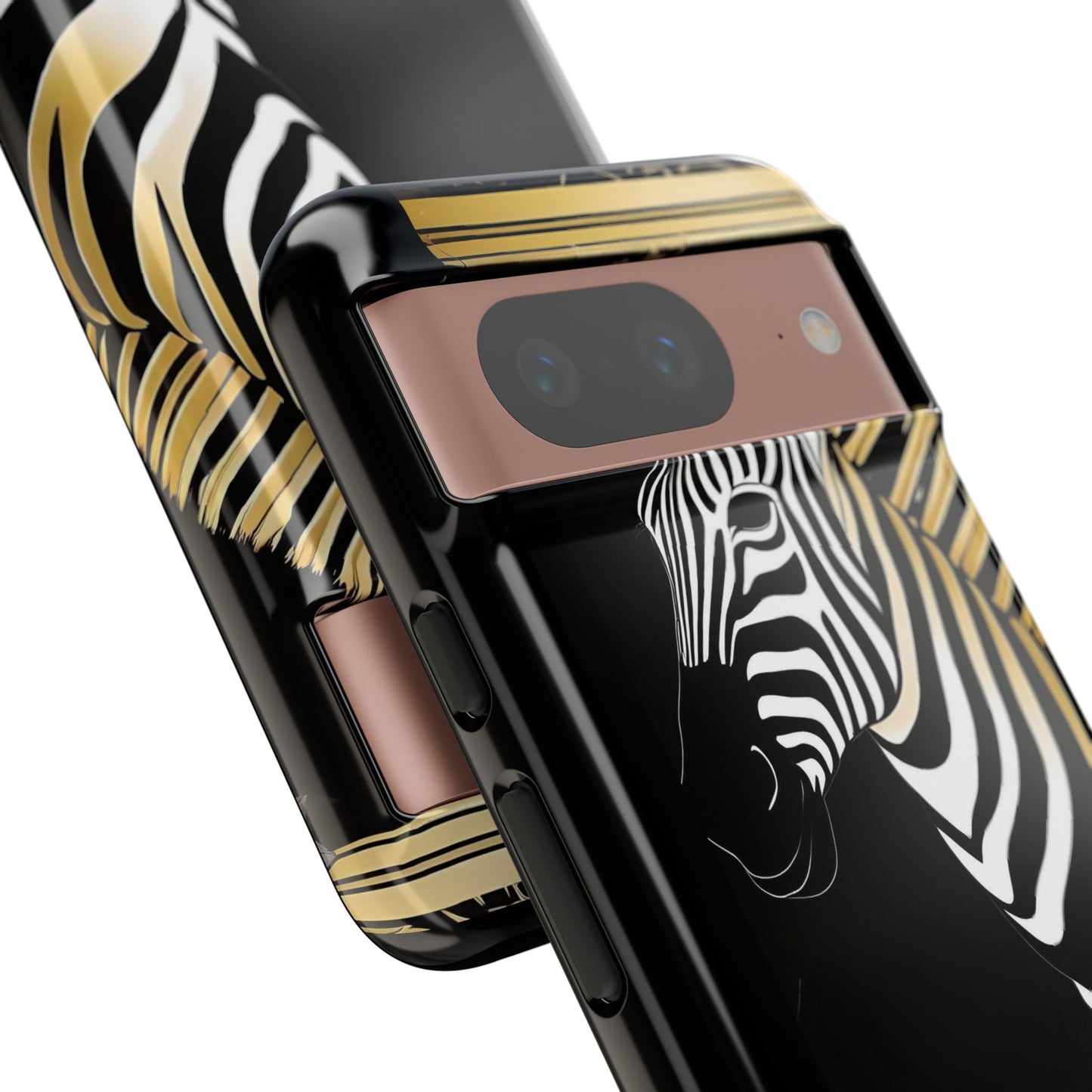 Phone Case - Elegant Zebra & Roses Design