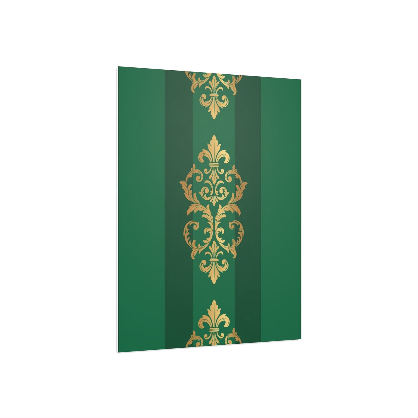 Gold Baroque Green Striped Foam Board Wall Art — Elegant Decorative Plaque