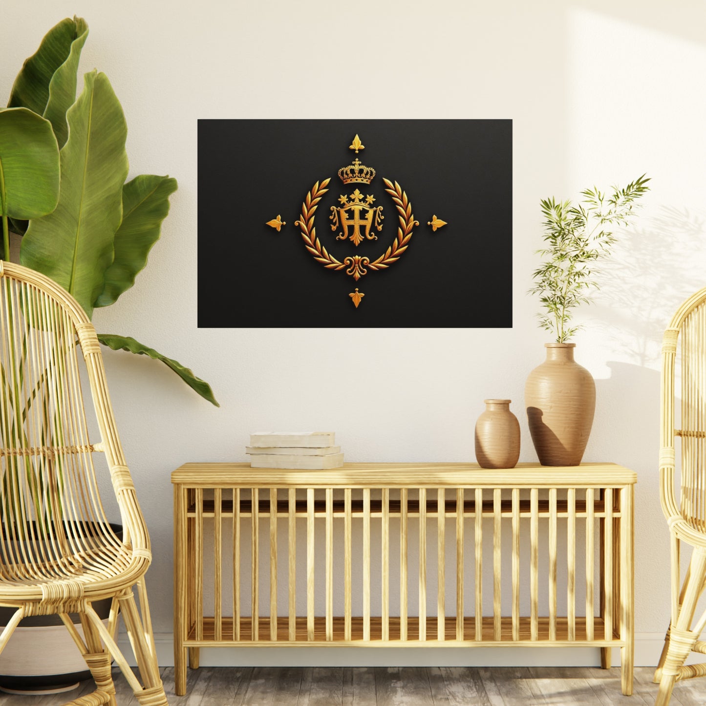 Elegant Foam Board Wall Art, Luxury Home Decor, Royal Crest Display, Office Decoration, Unique Gift Idea, Modern Wall Decor - Gold Crest