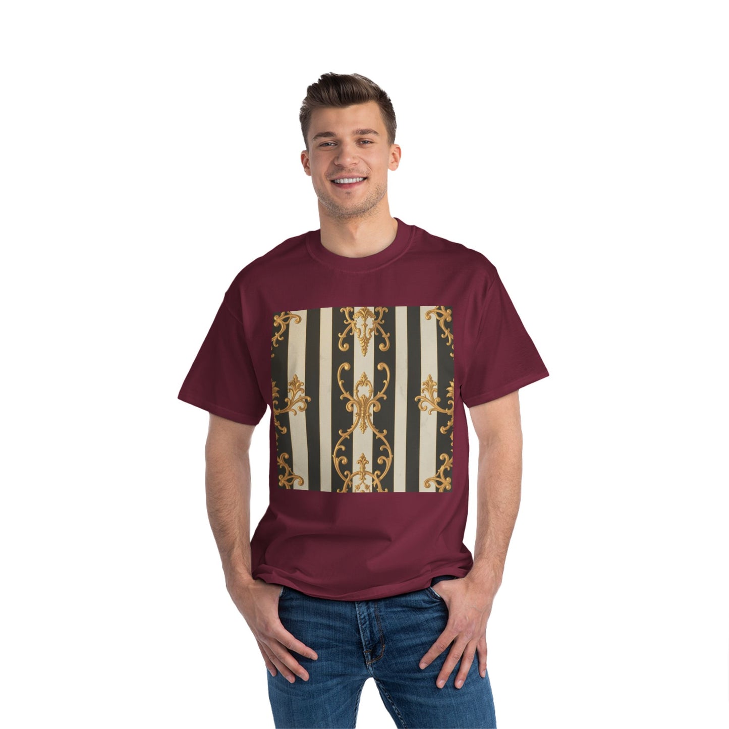 Elegant Baroque-Inspired Short-Sleeve T-Shirt, Vintage Style Tee, Fashion Statement Top, Unique Gift for Art Lovers