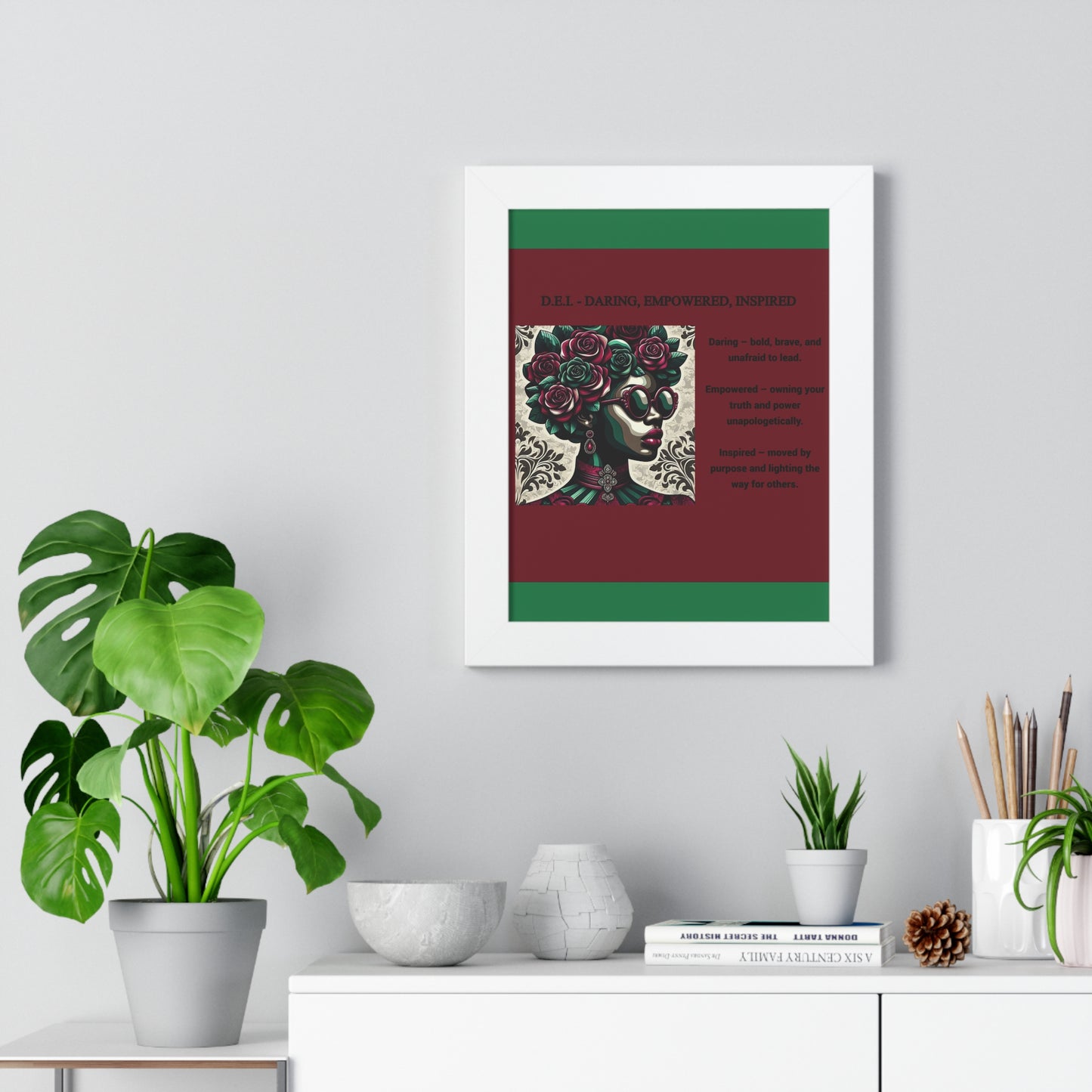 Empowered Women Framed Vertical Poster – Daring, Empowered, Inspired Wall Art for Home Decor