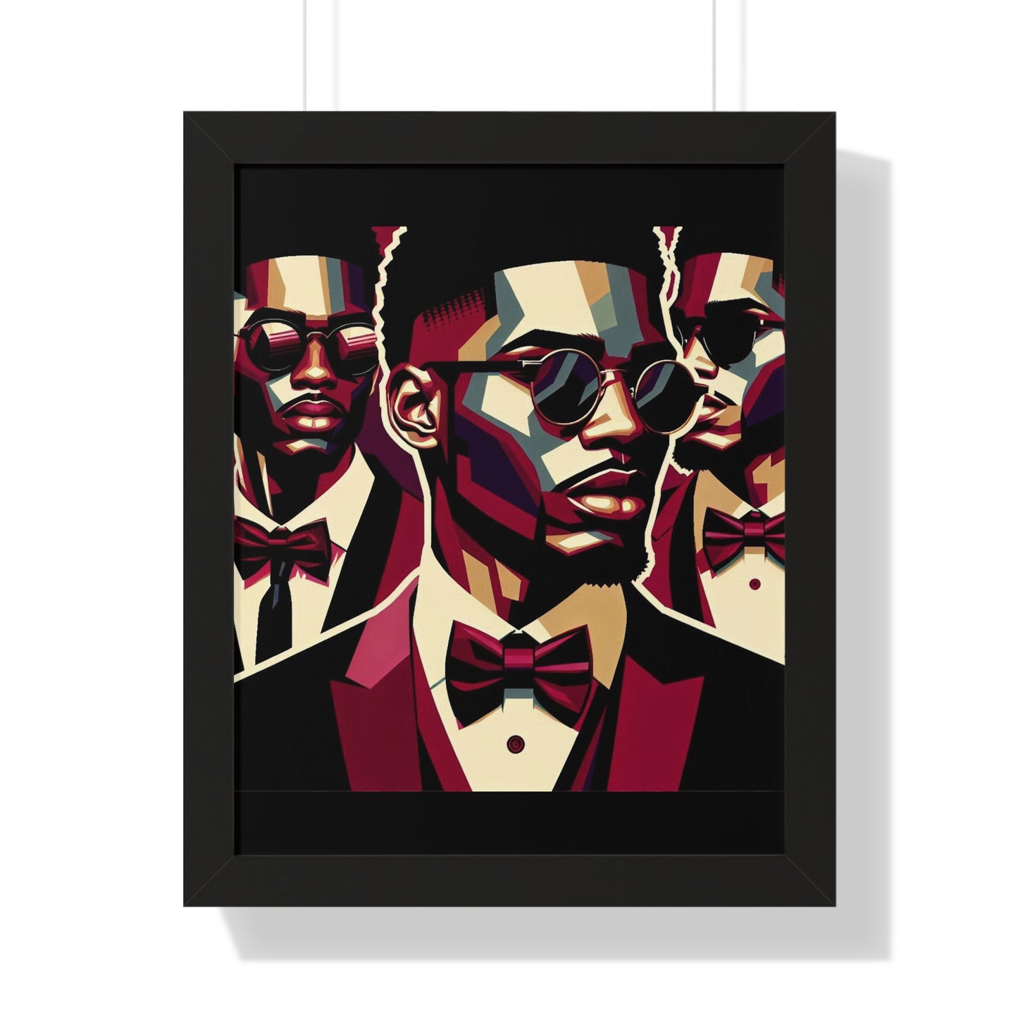 Stylish Framed Vertical Poster - Modern Art for Home Decor - Man In Burgundy Suit