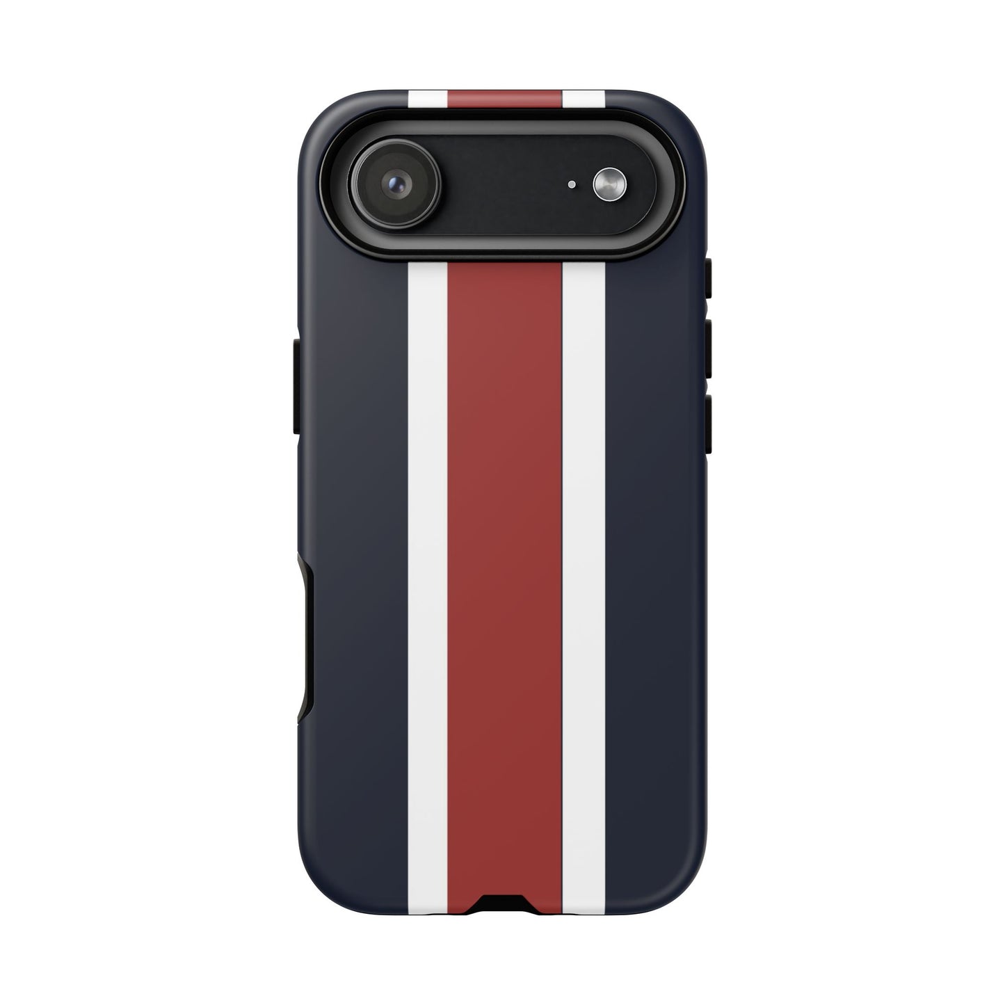 Lunar Midnight & Red-White Striped Stylish Phone Case - Tough Cases, Custom iPhone Cover, Sleek Phone Accessories, Gifts for Him/Her