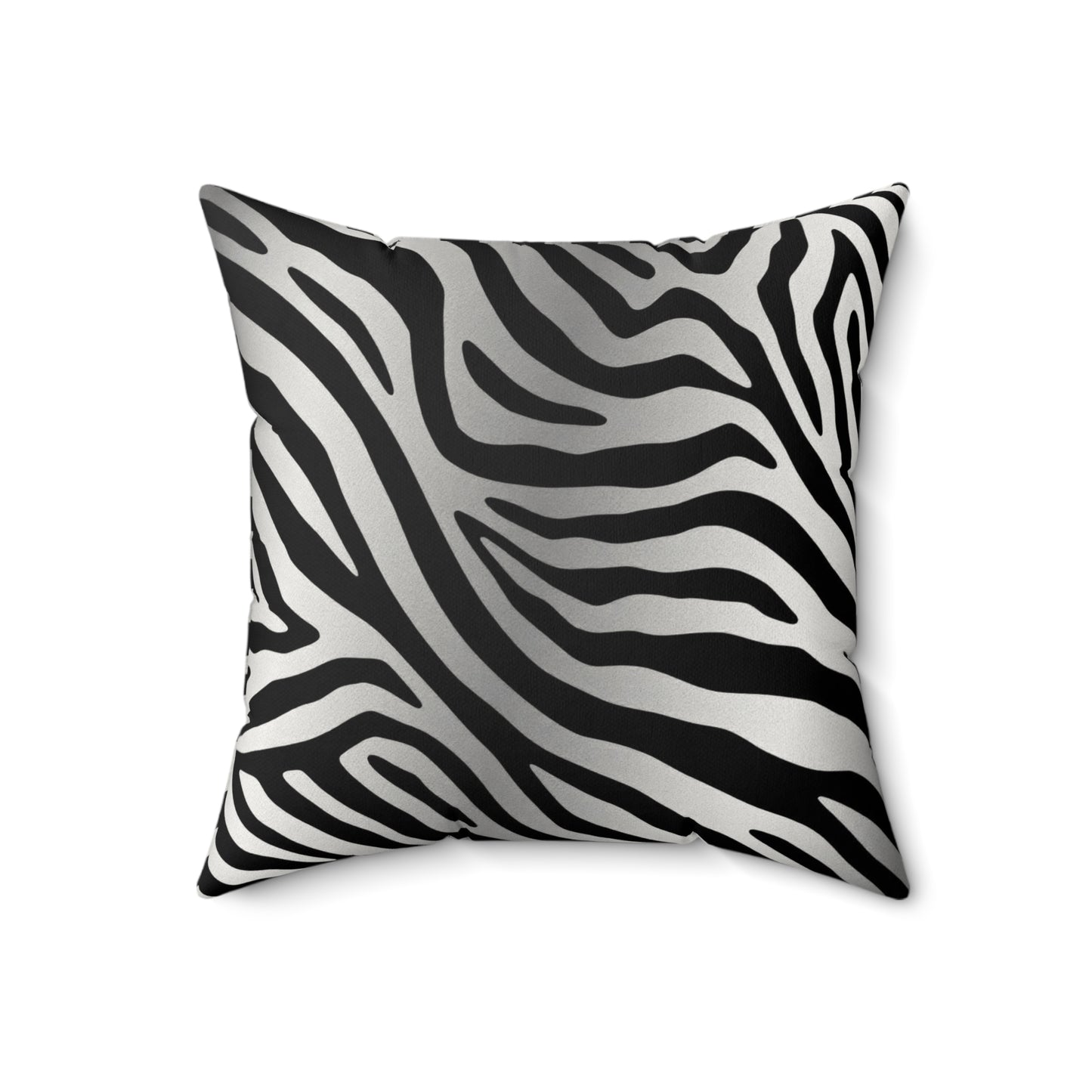 Stylish Faux Suede Zebra Stripe Pillow - Modern Home Decor Accent - Silver