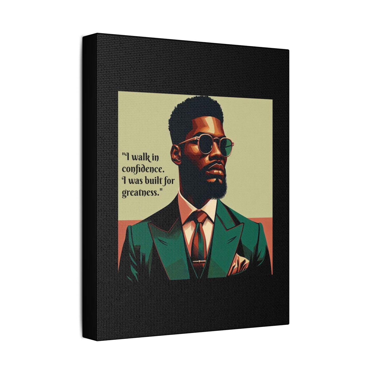 Afro Art Print Canvas, Wall Decor, Satin Stretched Canvas, African American Art, Office Decor, Home Decor - Built For Greatness