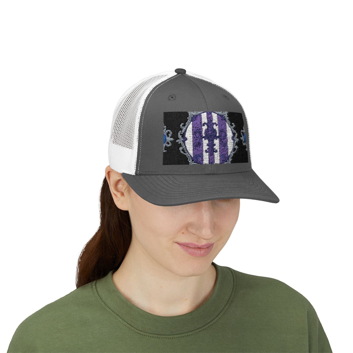 Stylish Baroque Design Snapback Trucker Cap with Artistic Design, Unisex Cap, Trendy Hat for Outdoor Activities, Casual Wear, Gift Idea