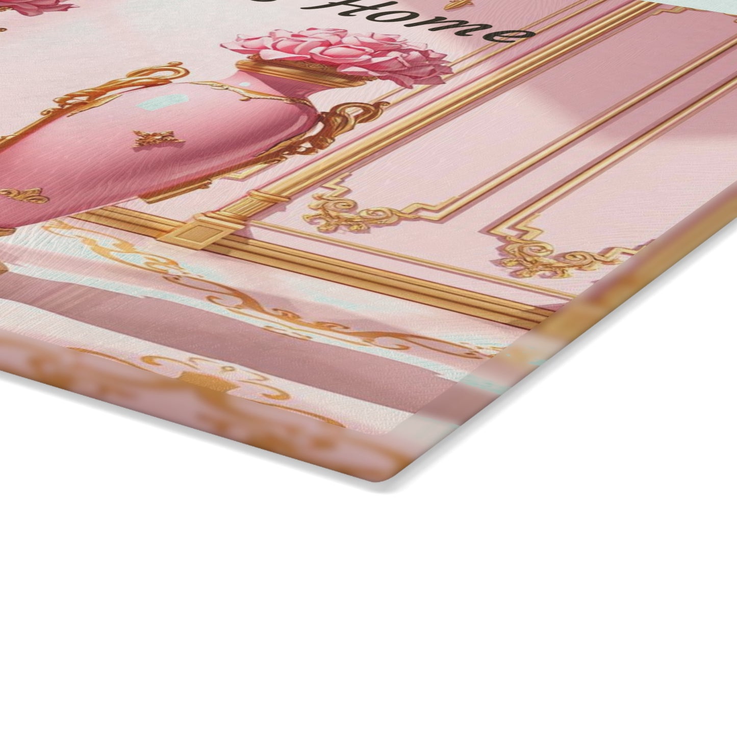 Elegant Floral Glass Cutting Board, Kitchen Décor, Wedding Gift, Home Cook's Essential, Unique Gift Idea - Bless This Home