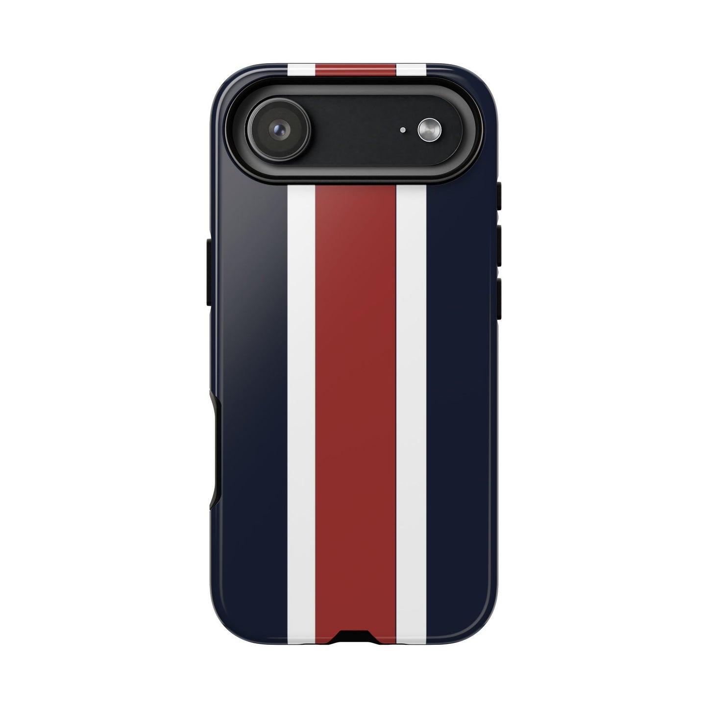 Lunar Midnight & Red-White Striped Stylish Phone Case - Tough Cases, Custom iPhone Cover, Sleek Phone Accessories, Gifts for Him/Her